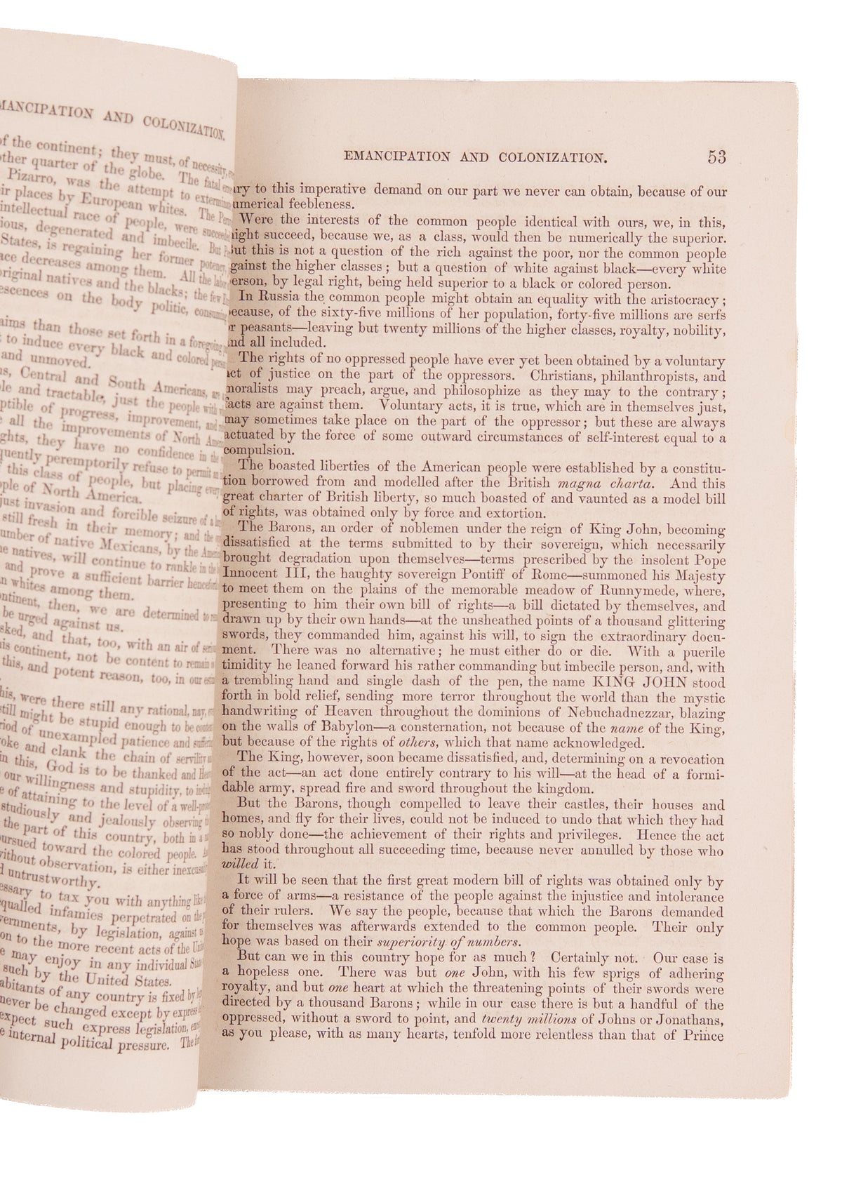 1862 REPORT ON EMANCIPATION. Abraham Lincoln Attempts to Push Colonization - Gets Rebuked by Frederick Douglass.