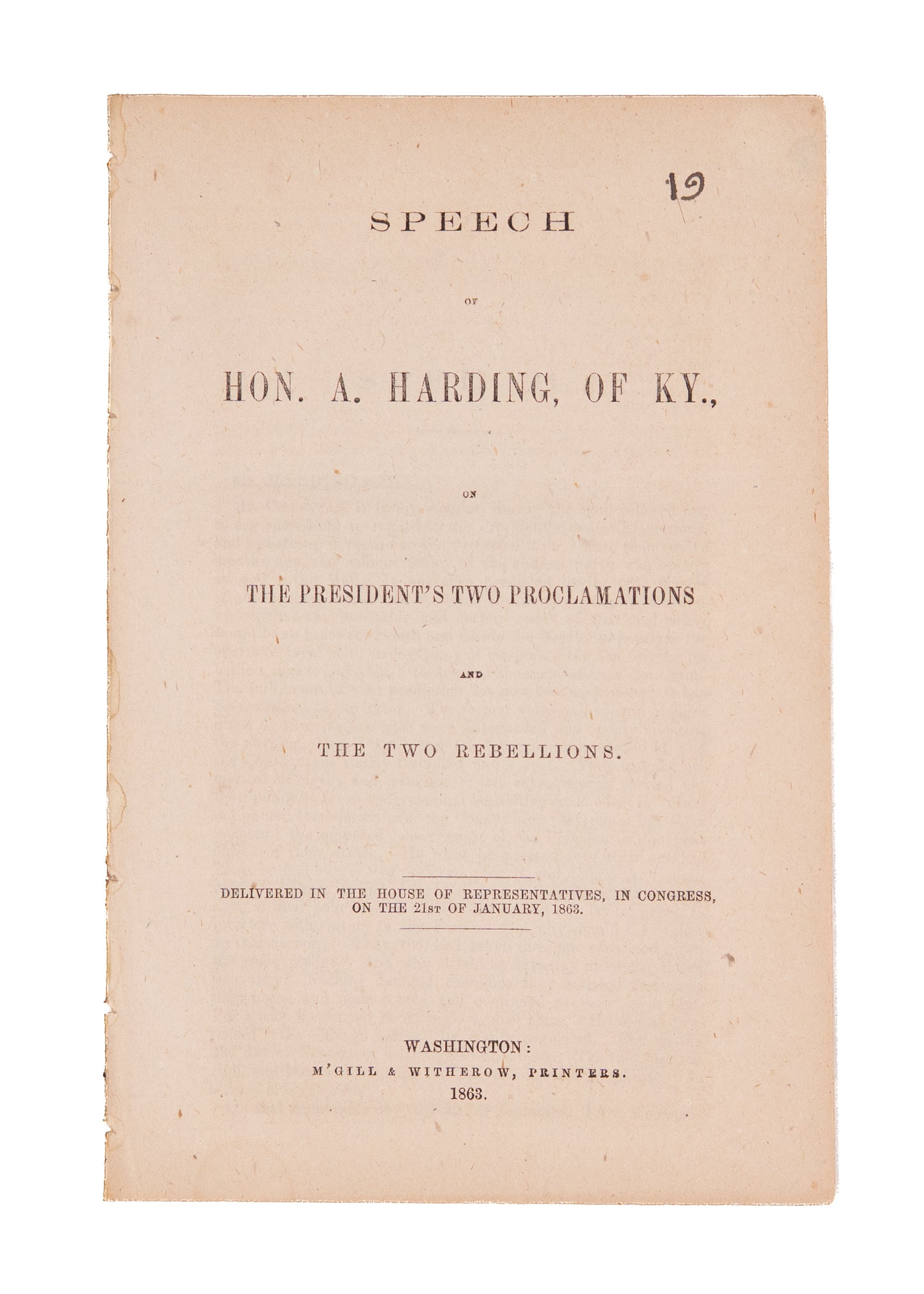 1863 EMANCIPATION PROCLAMATION. Ketucky's Furious Backlash to the Federally Imposed Emancipation of Slaves.
