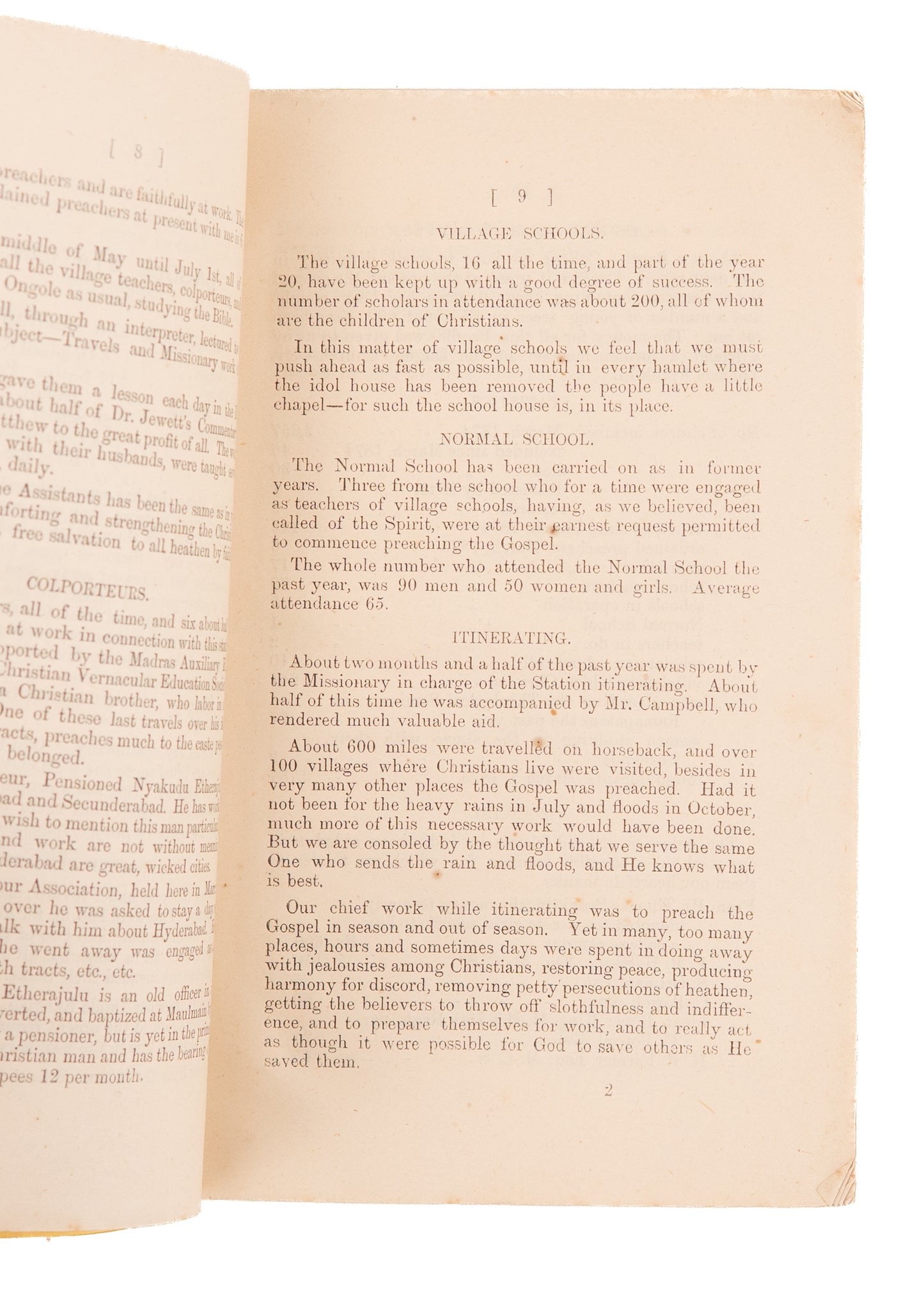 1875 BAPTIST TELEGU MISSION. Annual Report of the American Baptist Telugu Mission - Signed.