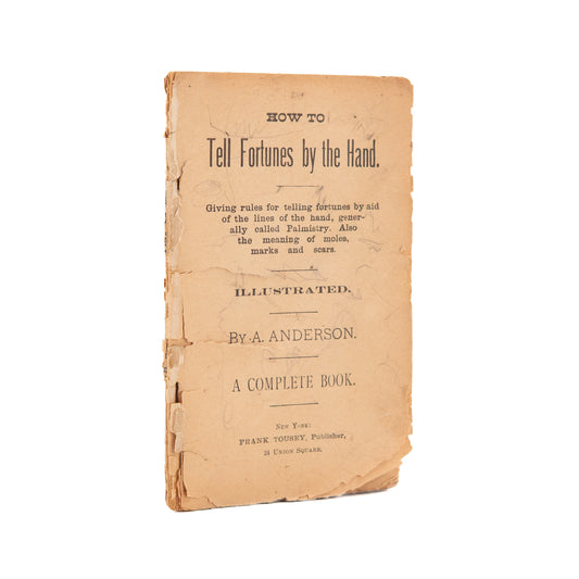1898 A. ANDERSON. How to Tell Fortunes by Hand. Very Rare on Reading Moles & Scars.