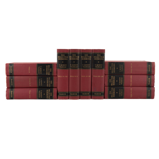 1956 T. DE WITT TALMAGE. 500 Selected Sermons. 20 Volumes in 10. Superb Set.