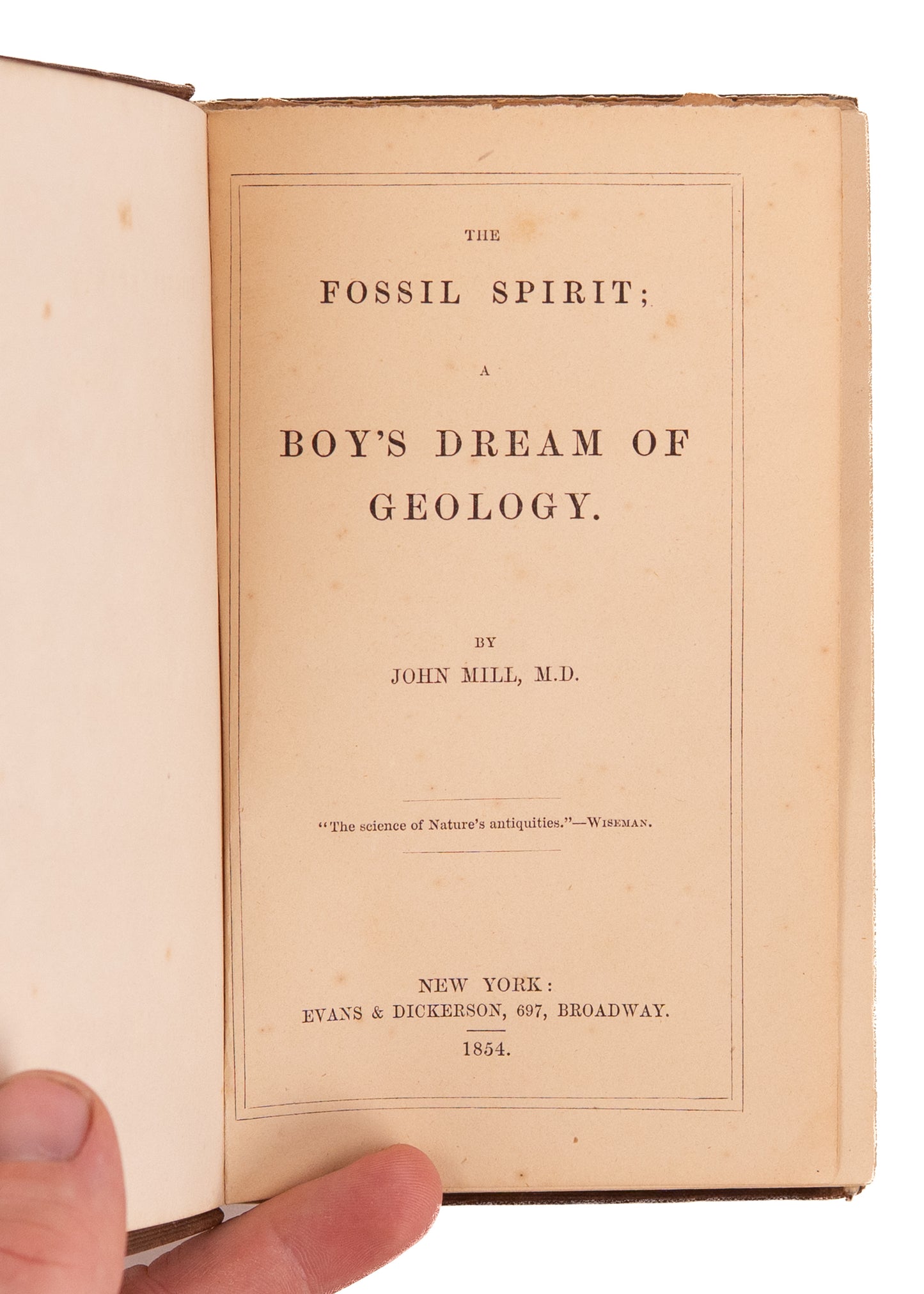 1854 JOHN MILL. Early Paleontology Novel with Time Travel, Dinosaurs, &c. Exceptionally Rare.