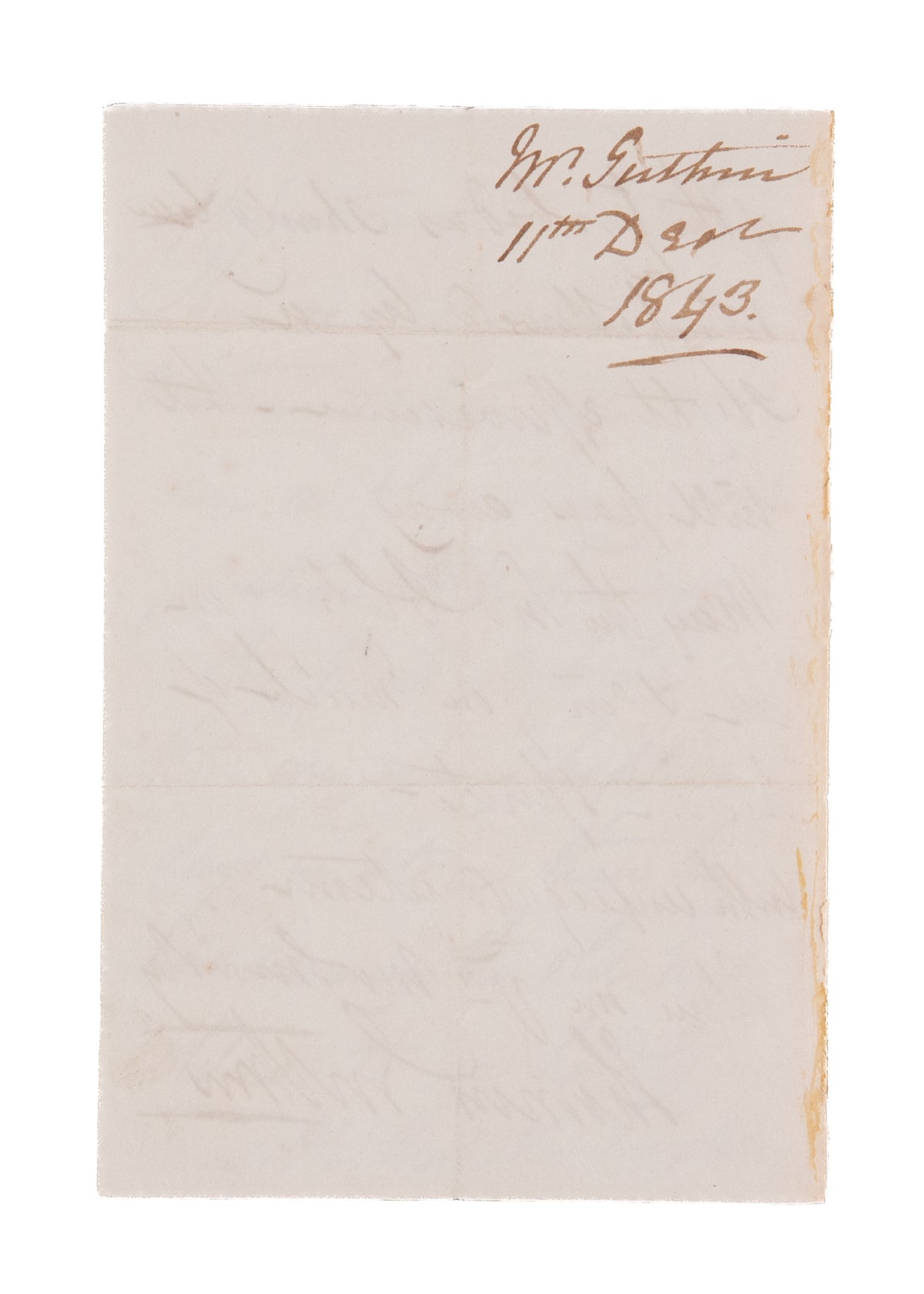 1843 THOMAS GUTHRIE. Rare Letter from Formation Free Church of Scotland - Presbyterian Disruption.