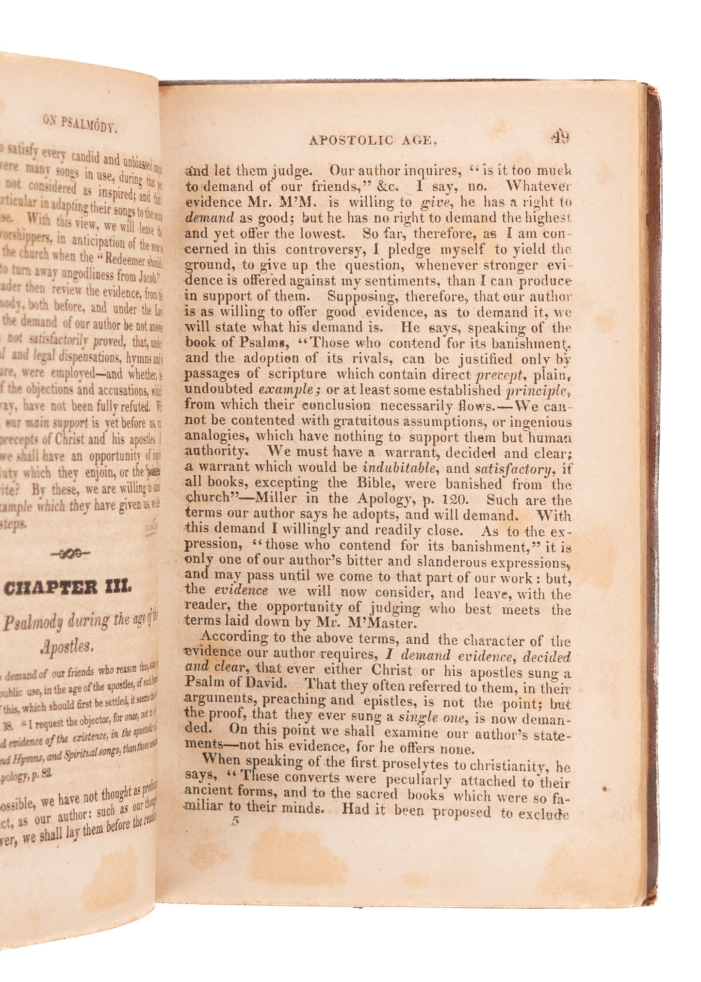 1825 THOMAS DICKSON BAIRD. An Inquiry into the Exercise of Praise. Exclusive Psalmody.