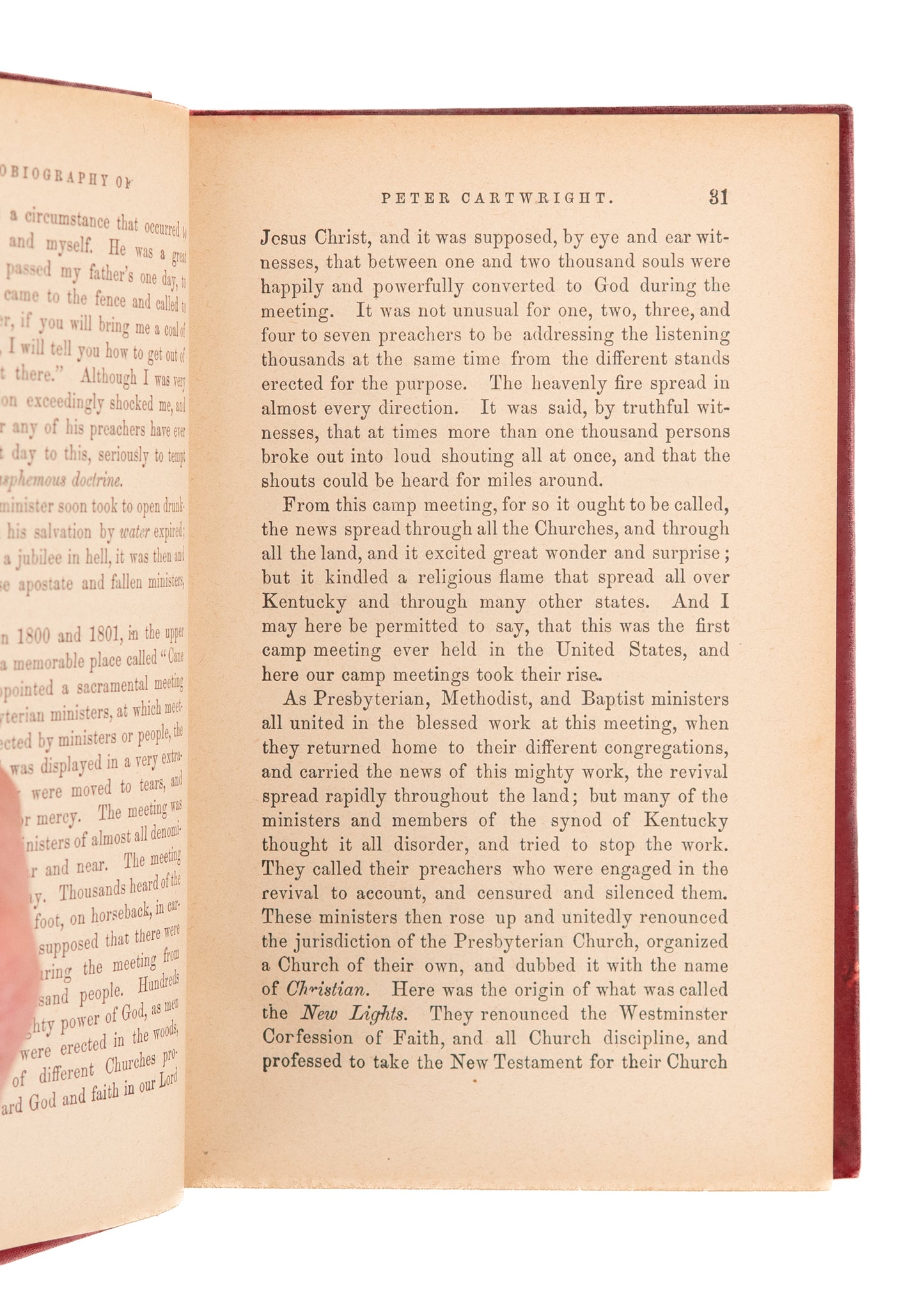 1870 PETER CARTWRIGHT. Autobiography of Revivalist, Peter Cartwright. The Backwoods Preacher.