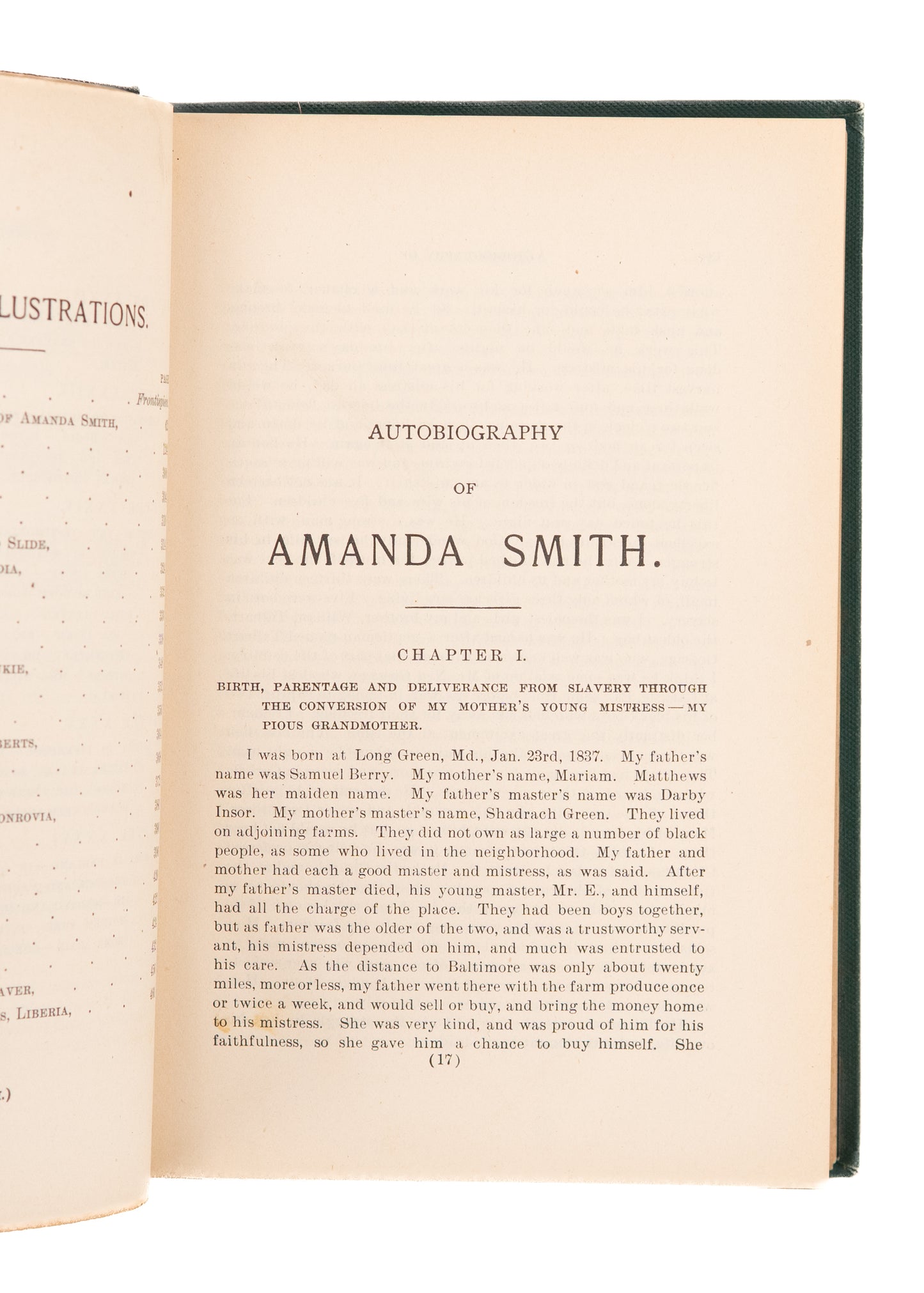 1893 MRS. AMANDA SMITH. Signed. Autobiography of The Colored Evangelist. Plus Ephemera.