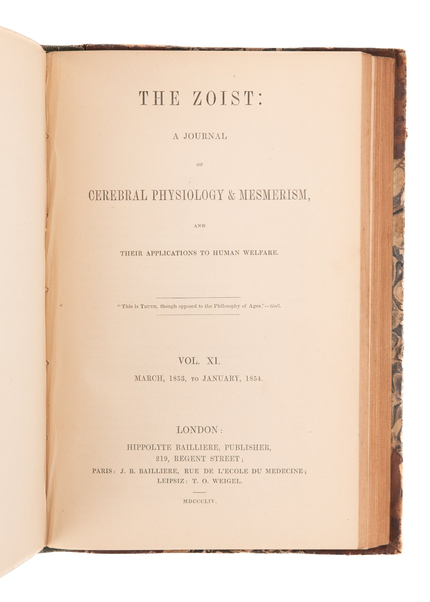 1852-1854 MESMERISM & CLAIRVOYANCE. Two Complete Years of "The Zoist" on Medical Mesmerism