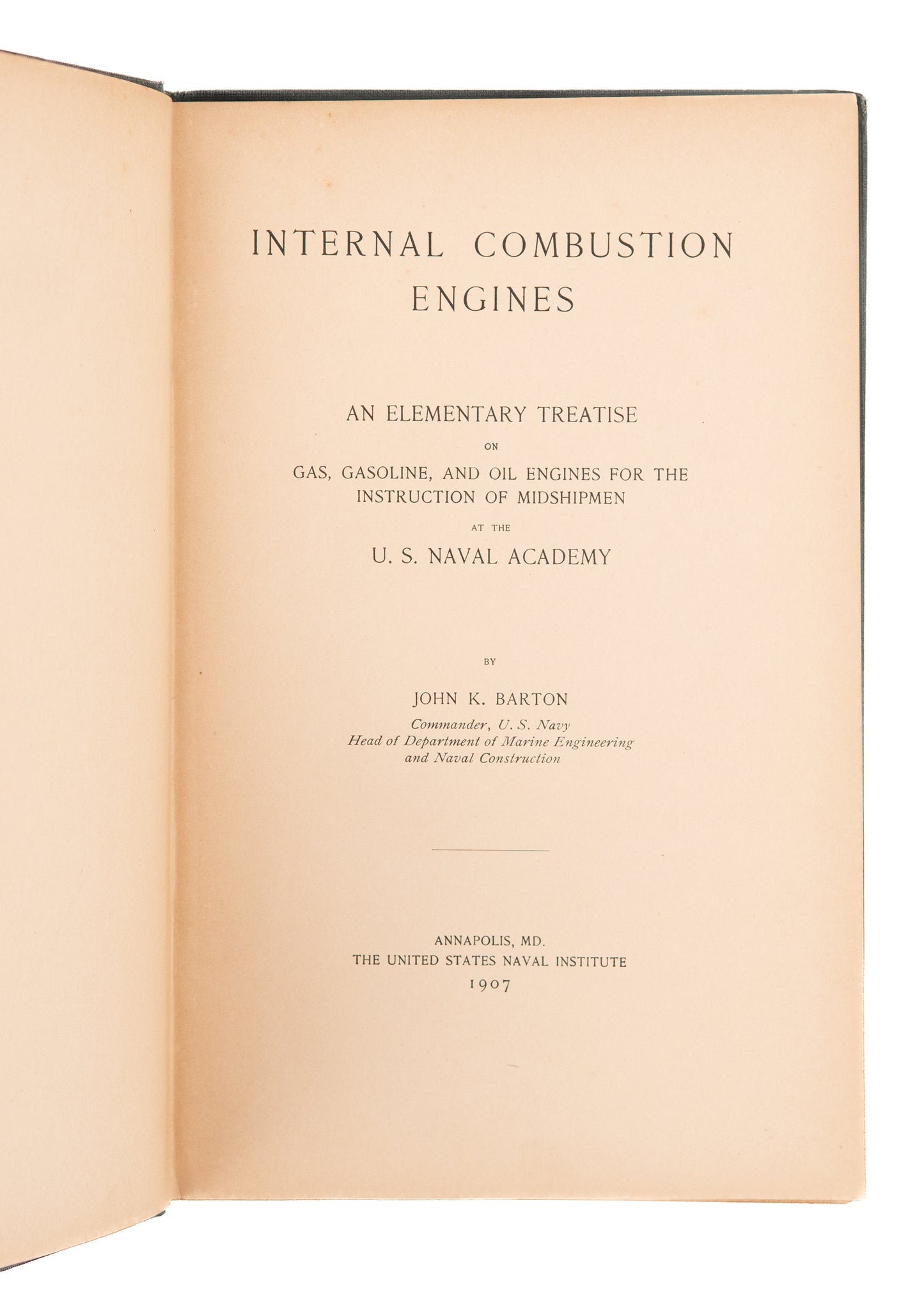 1907 JOHN K. BARTON. Internal Combustion Engines. Year Before Model-T Released.