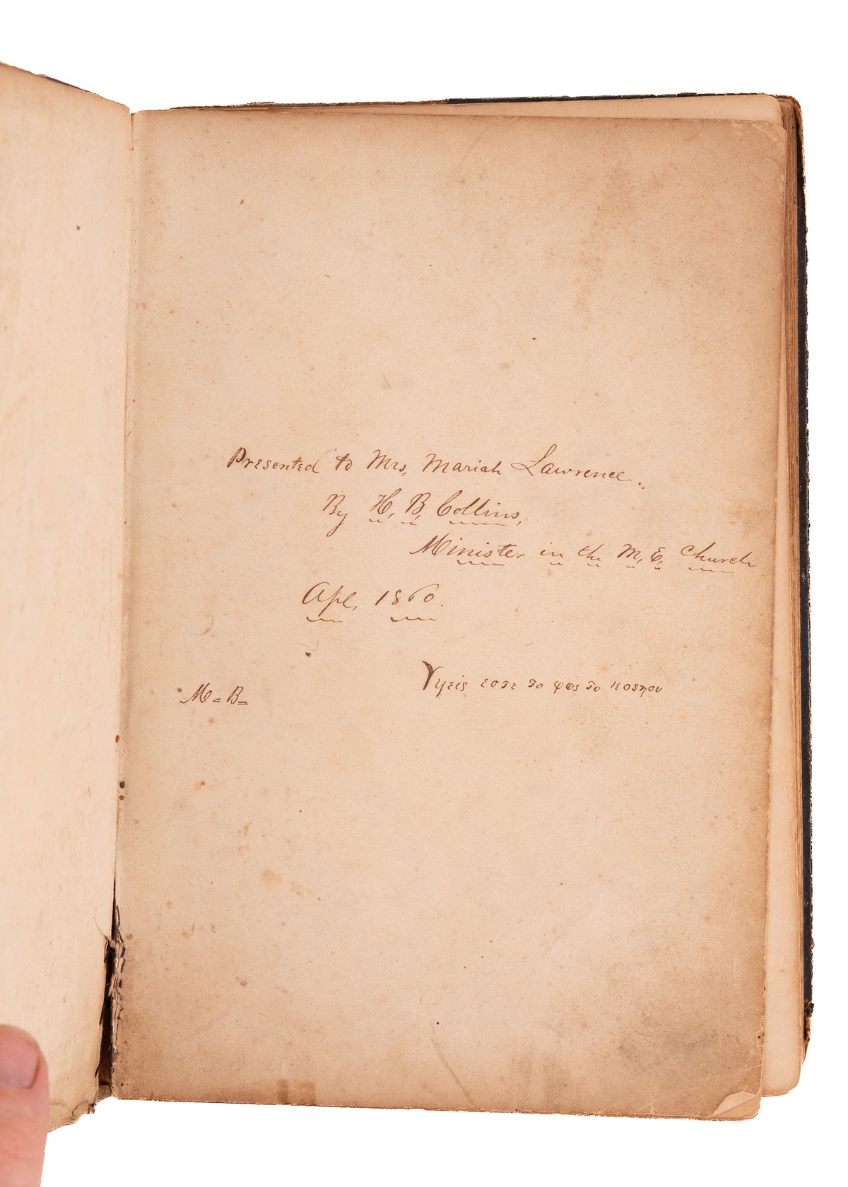 1856 BOOK OF PSALMS. Presented by Civil War Chaplain who Died of Typhoid During the War