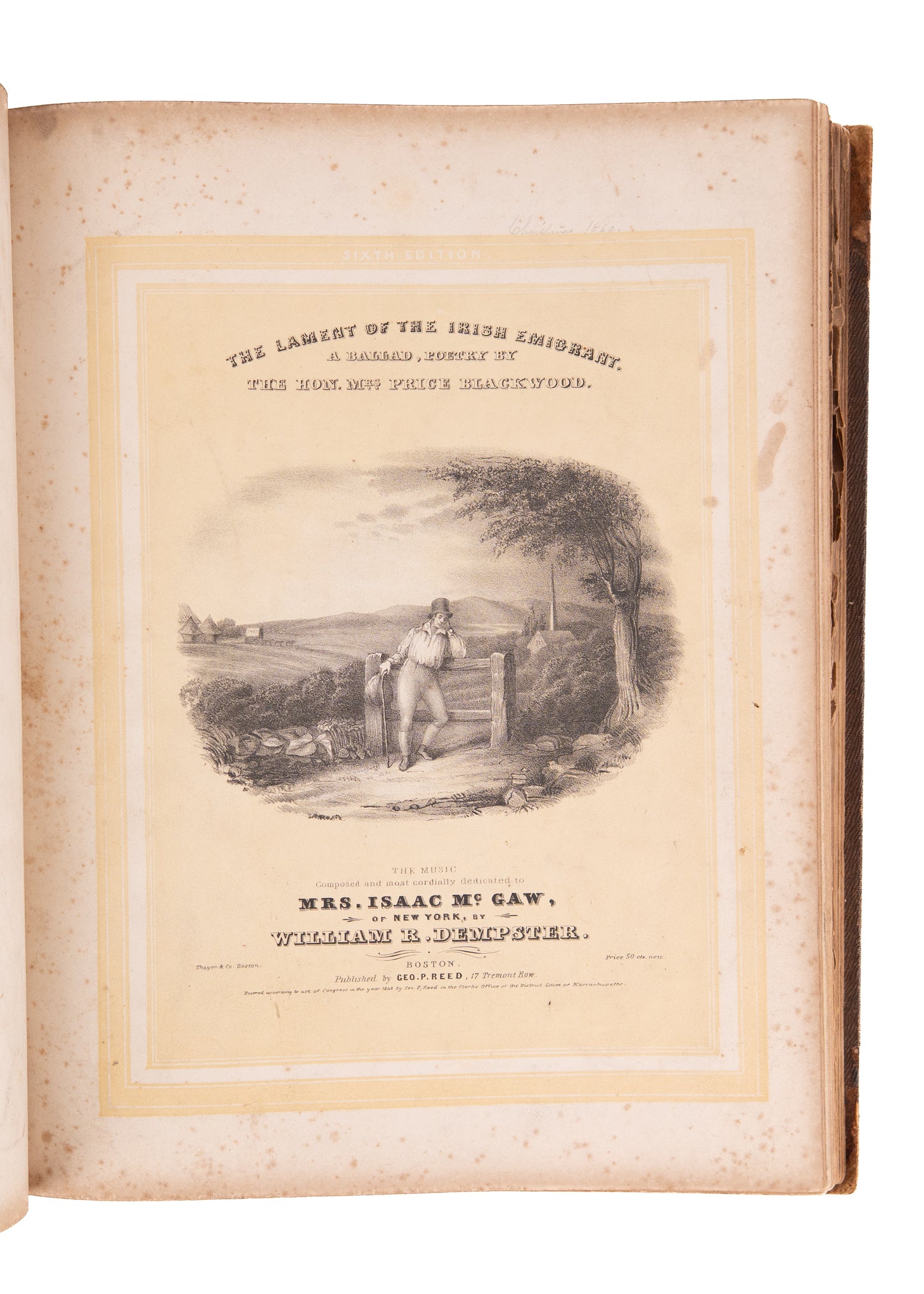 1844-1858 MUSIC SAMMELBAND. P. T. Barnum, Blackface Minstrels, and The Trans-Atlantic Telegraph.