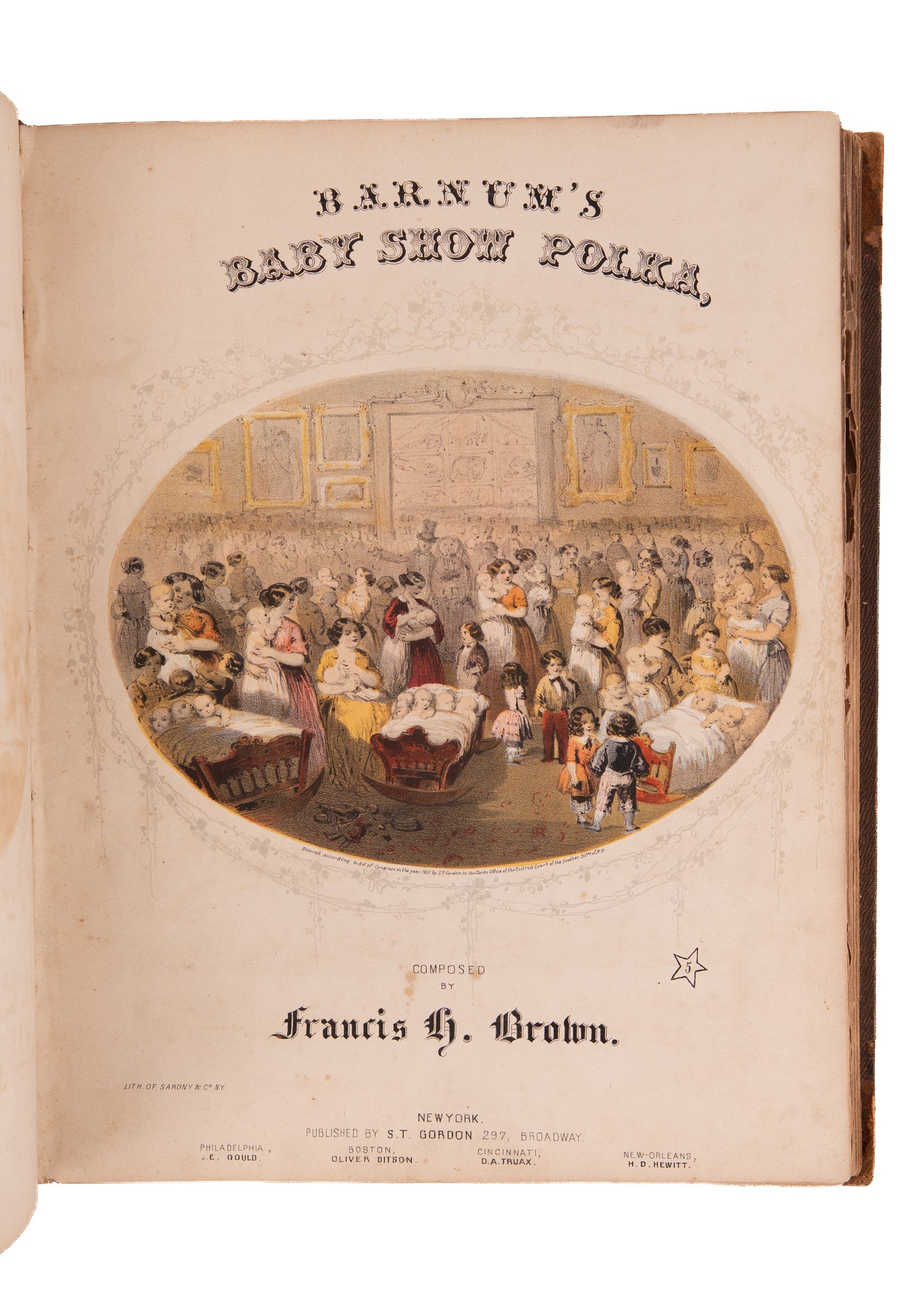 1844-1858 MUSIC SAMMELBAND. P. T. Barnum, Blackface Minstrels, and The Trans-Atlantic Telegraph.