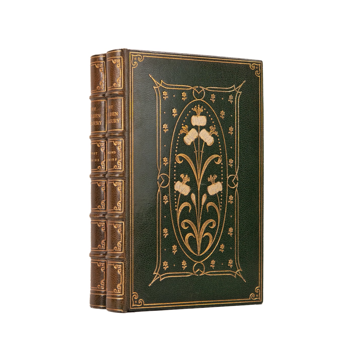 1906 RIVIERE BINDINGS. First and Second Series of Palgrave's Golden Treasury in Superb Morocco.