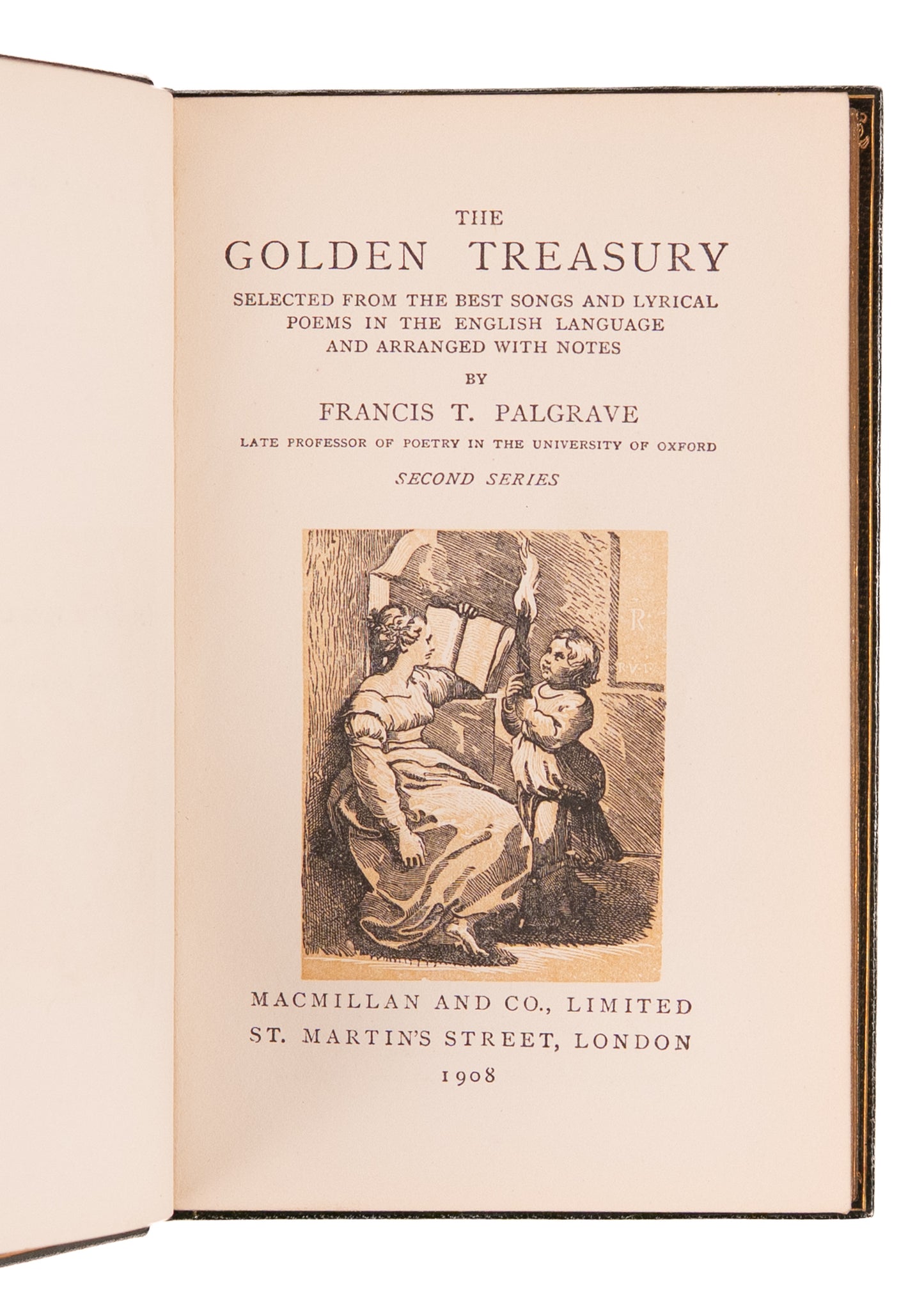 1906 RIVIERE BINDINGS. First and Second Series of Palgrave's Golden Treasury in Superb Morocco.