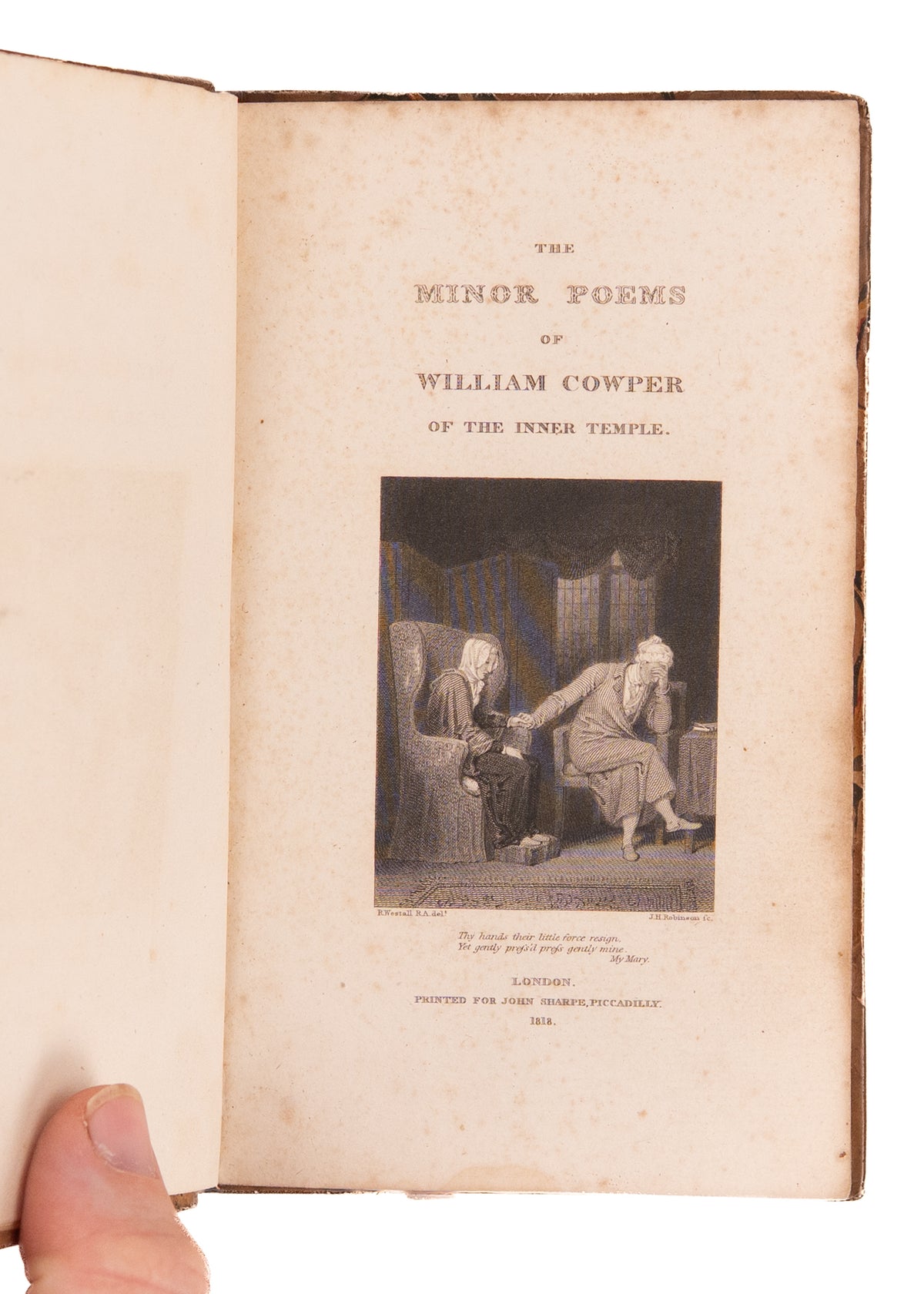 1817-1818 WILLIAM COWPER. Poems and Table Talk in Fine Leather Bindings. The Negro's Complaint.