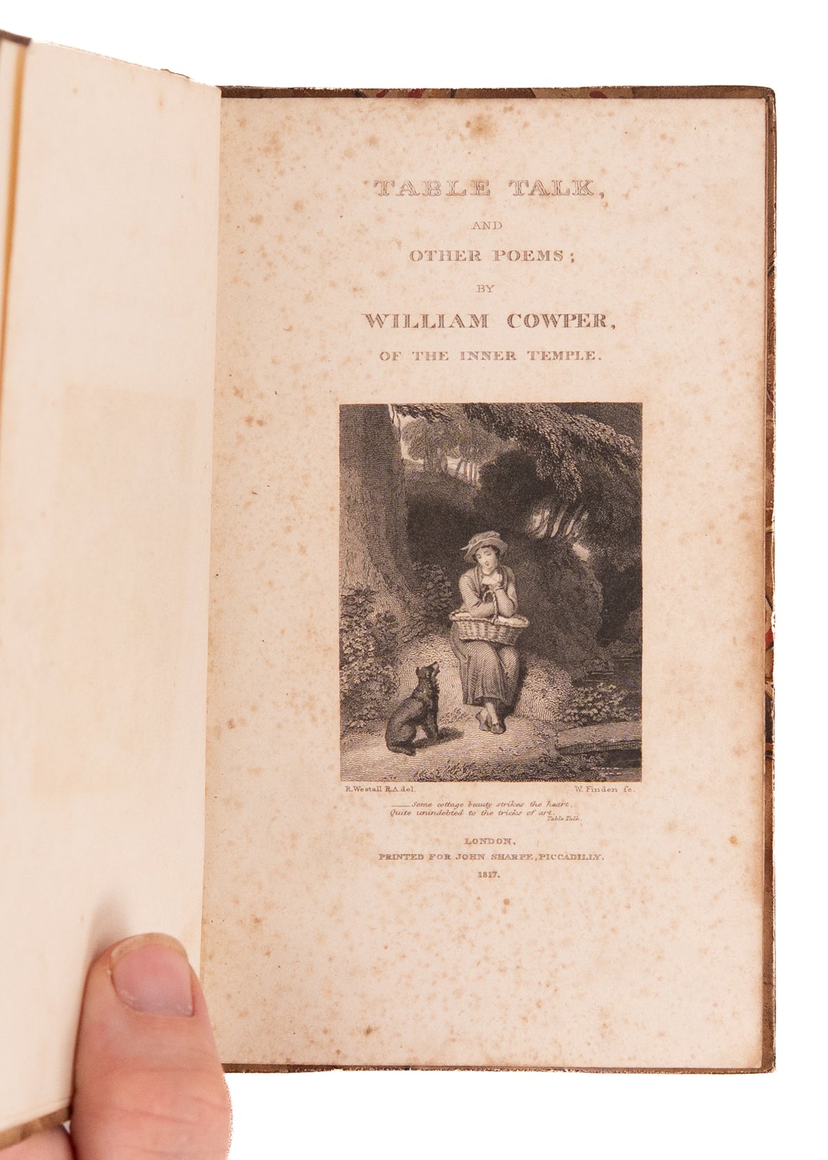 1817-1818 WILLIAM COWPER. Poems and Table Talk in Fine Leather Bindings. The Negro's Complaint.