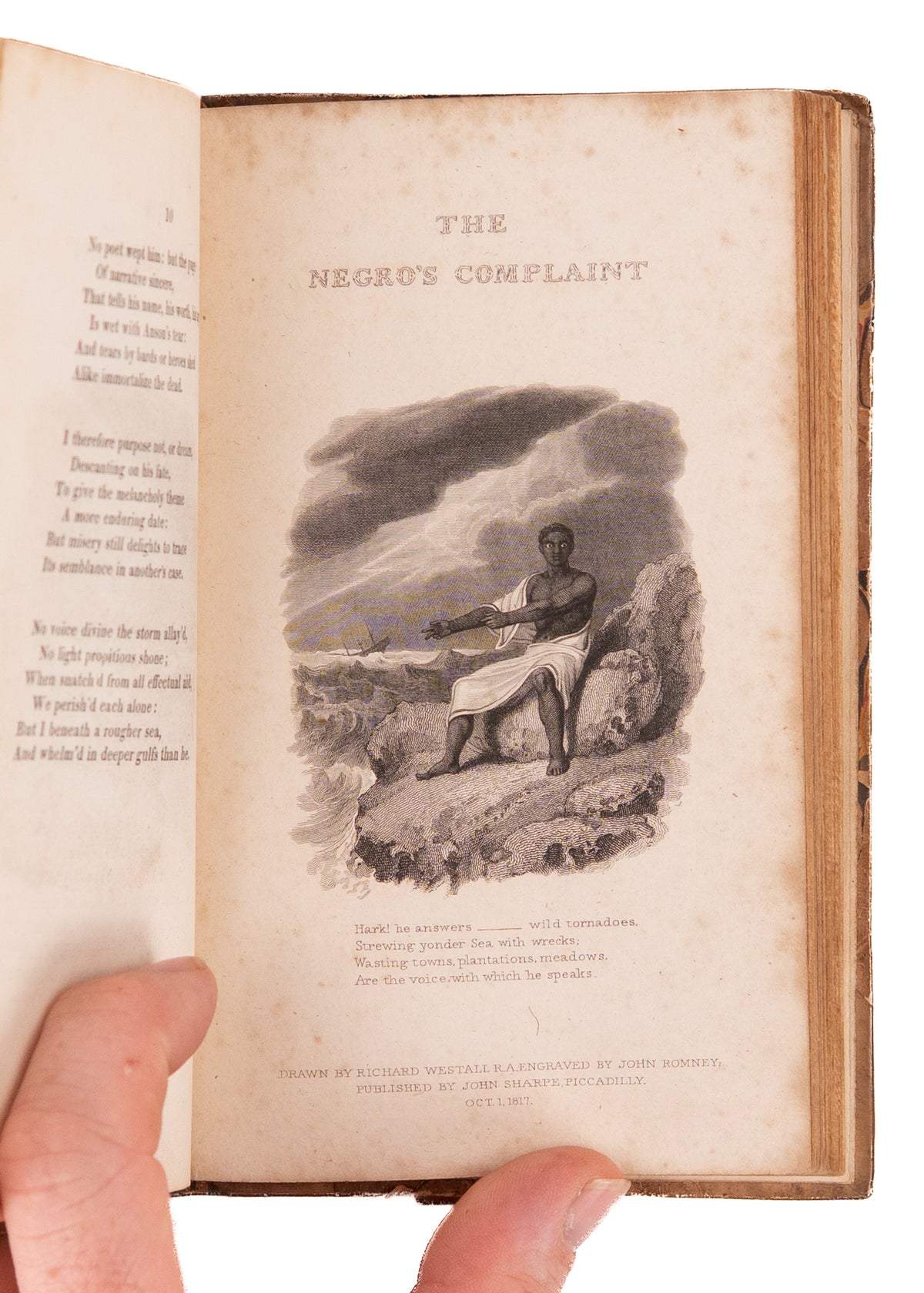 1817-1818 WILLIAM COWPER. Poems and Table Talk in Fine Leather Bindings. The Negro's Complaint.