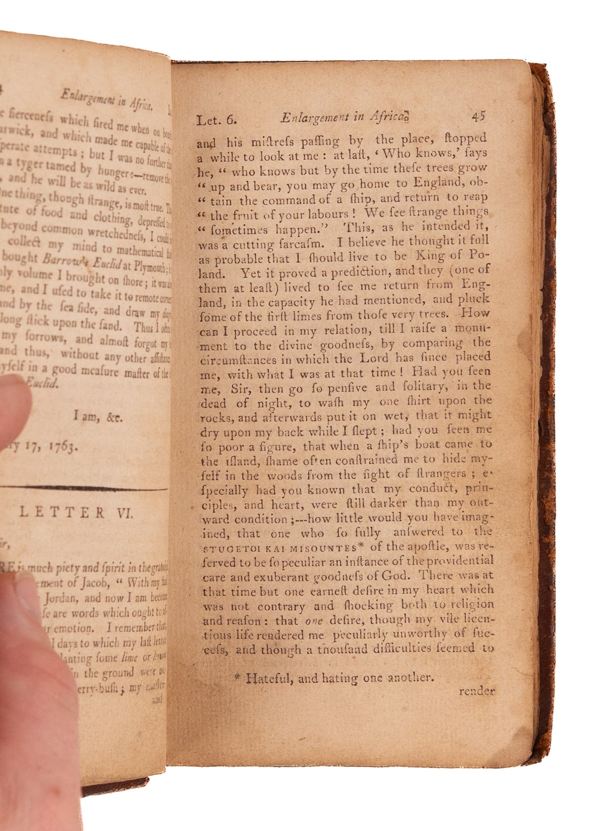 1795 JOHN NEWTON. First American Edition of John Newton's Anti-Slavery Autobiography