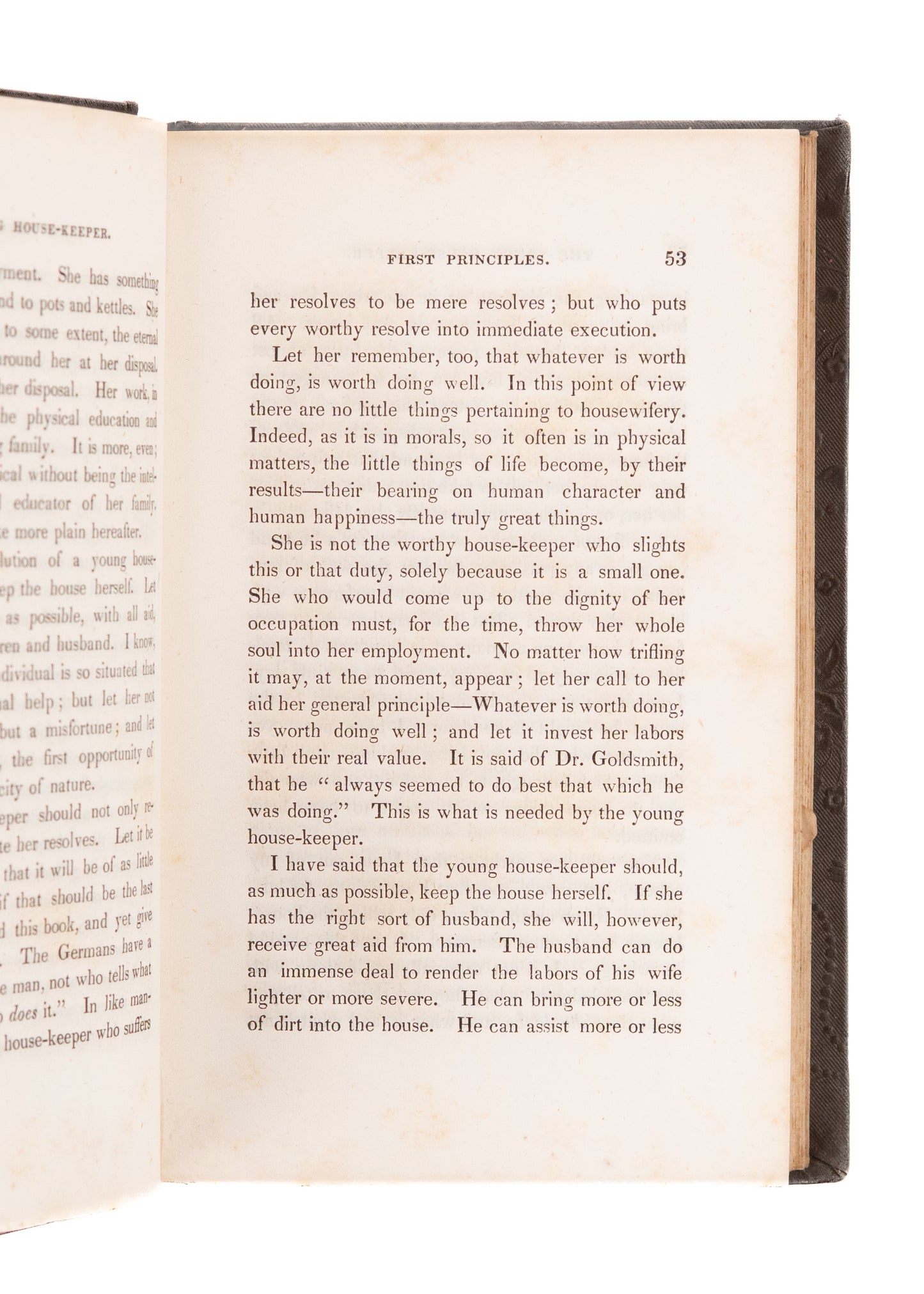 1838 WILLIAM A. ALCOTT. The Young House-Keeper. Thoughts on Food & Cookery.