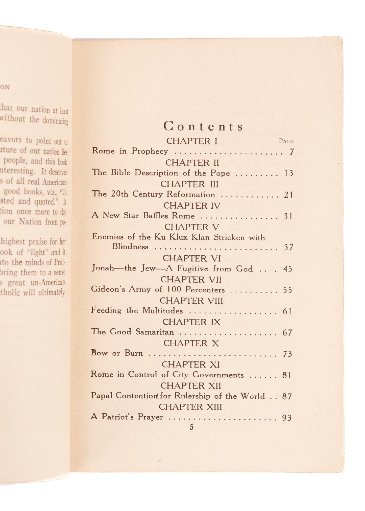 1925 ALMA WHITE. The Ku Klux Klan in Prophecy. The Klan God's Agents to Protect American Purity.