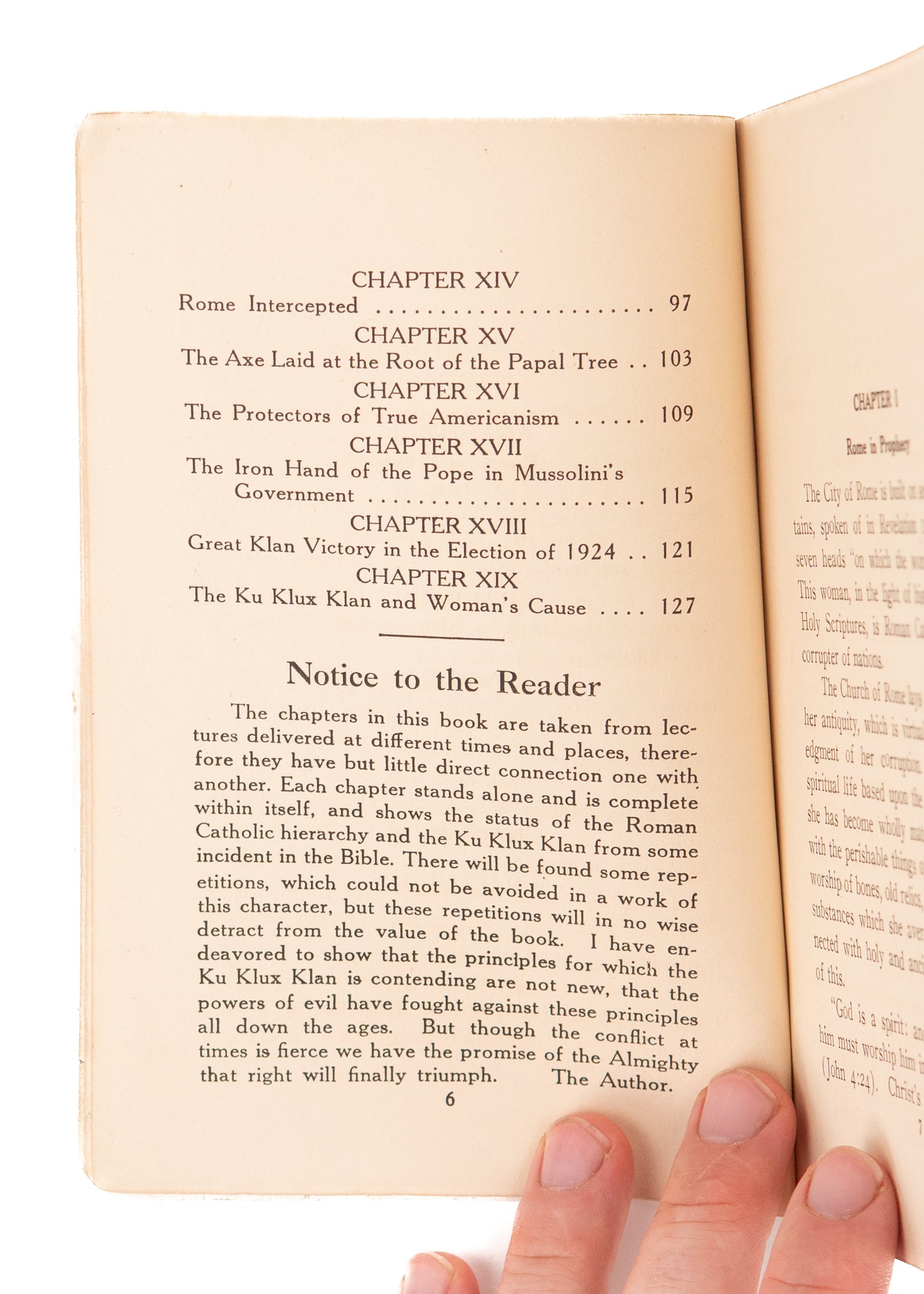 1925 ALMA WHITE. The Ku Klux Klan in Prophecy. The Klan God's Agents to Protect American Purity.