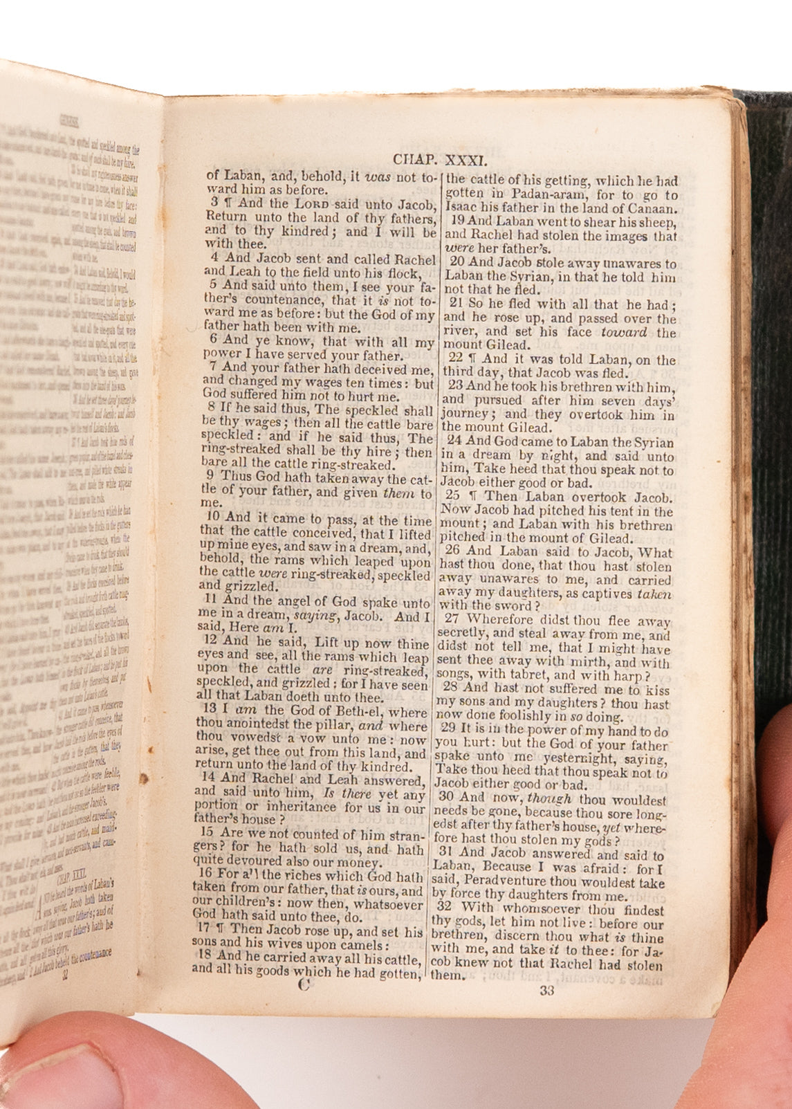 1847 THE HOLY BIBLE. Stereotyped by J. Howe. Near Pocket-Sized in Leather.