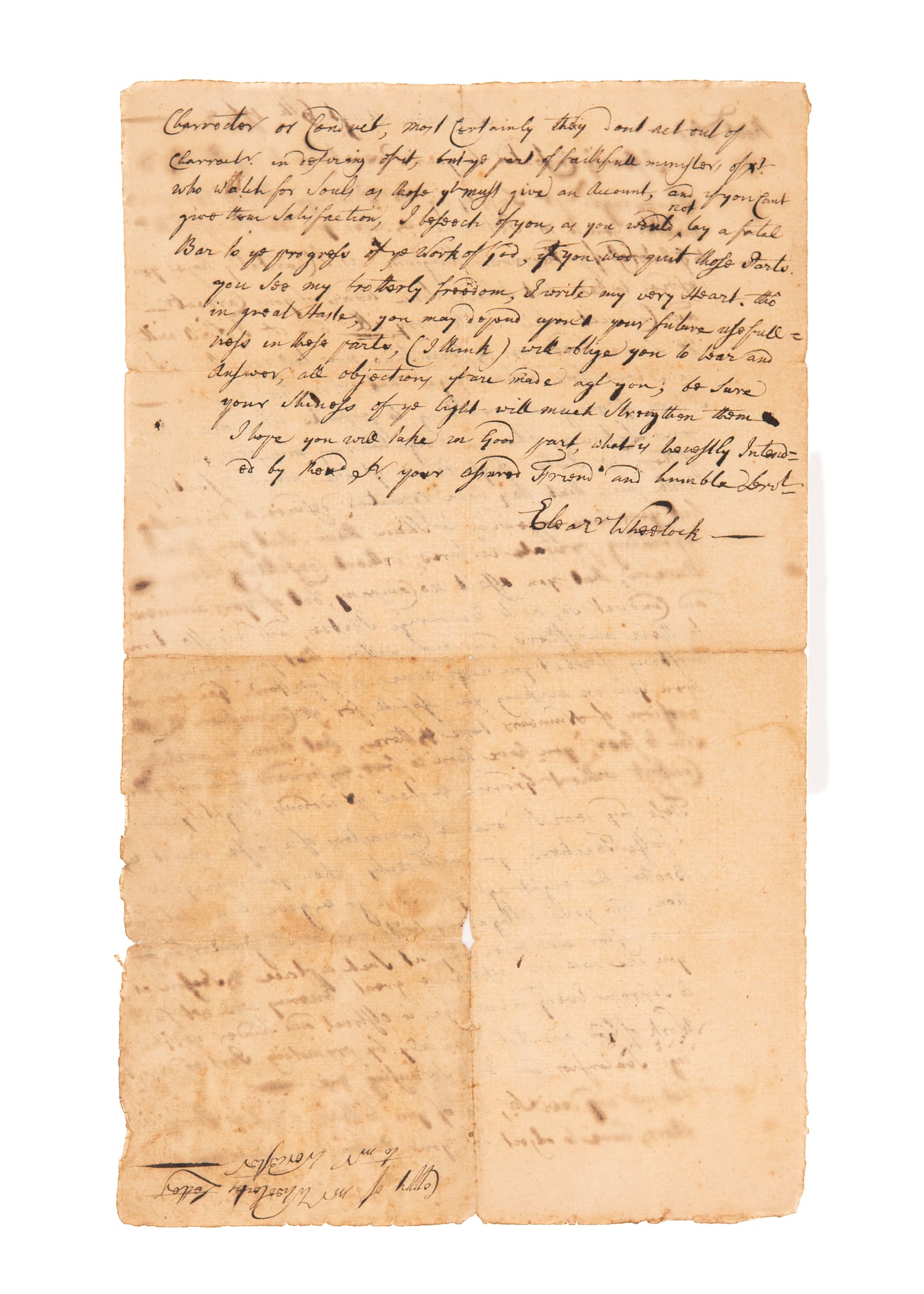 1768 ELEAZAR WHEELOCK.Early Missionary to Native Americans & Founder of Dartmouth Rebukes Young Minister.