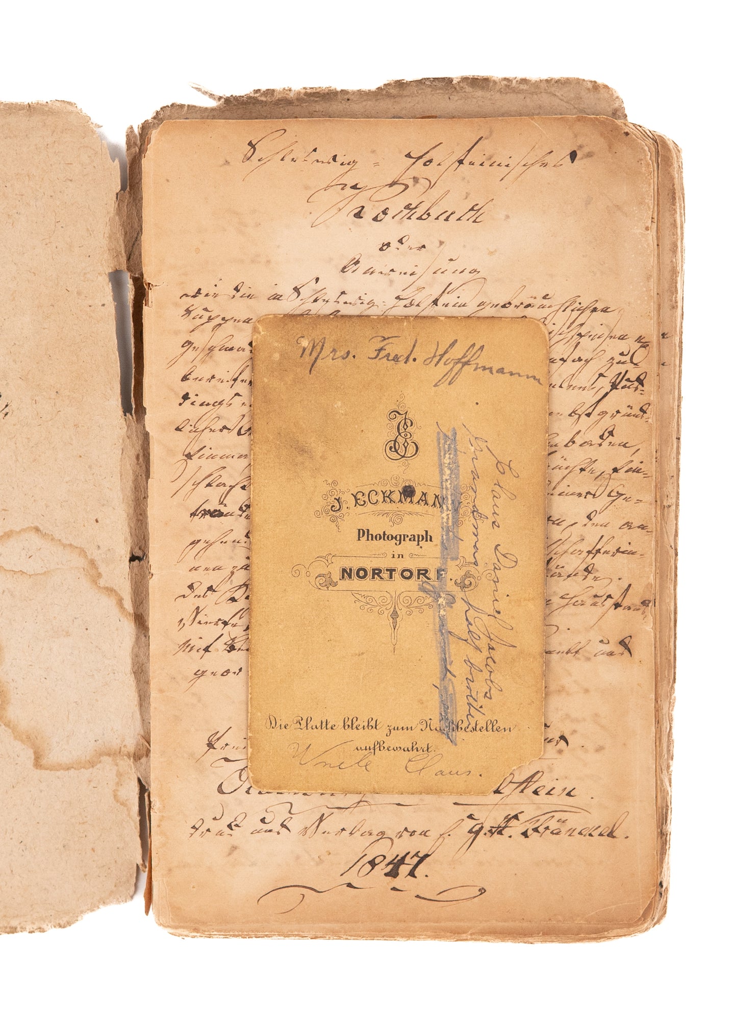 1847 148pp GERMAN IMMIGRANT. An Extensive German Immigrant Diary, Including Religious Verse &c.