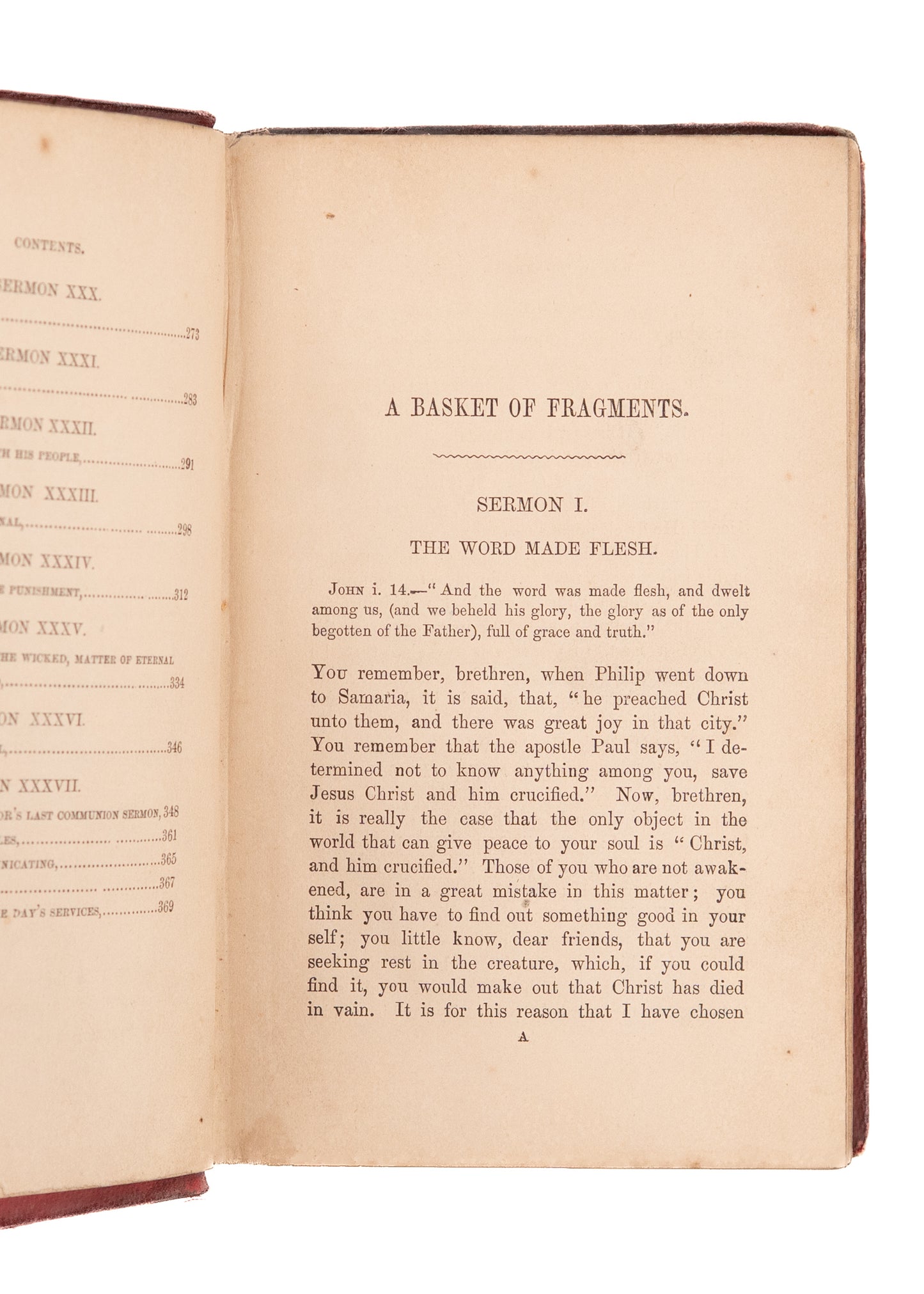 1849 ROBERT MURRAY M'CHEYNE. A Basket of Fragments. Vintage Early Edition.