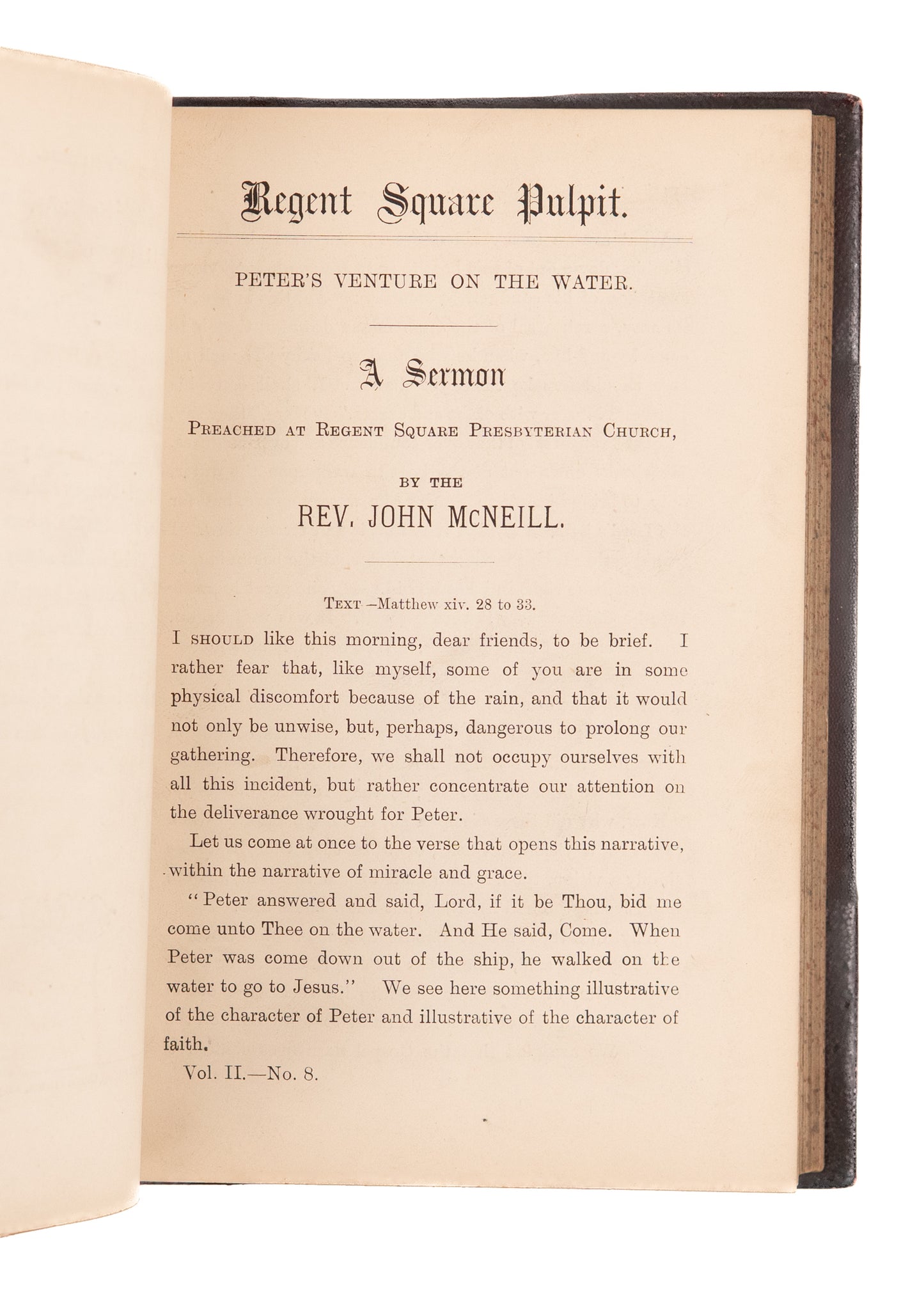 1890 JOHN MCNEILL. Sermons Preached from the Regent Square Pulpit. The Scotch Spurgeon.