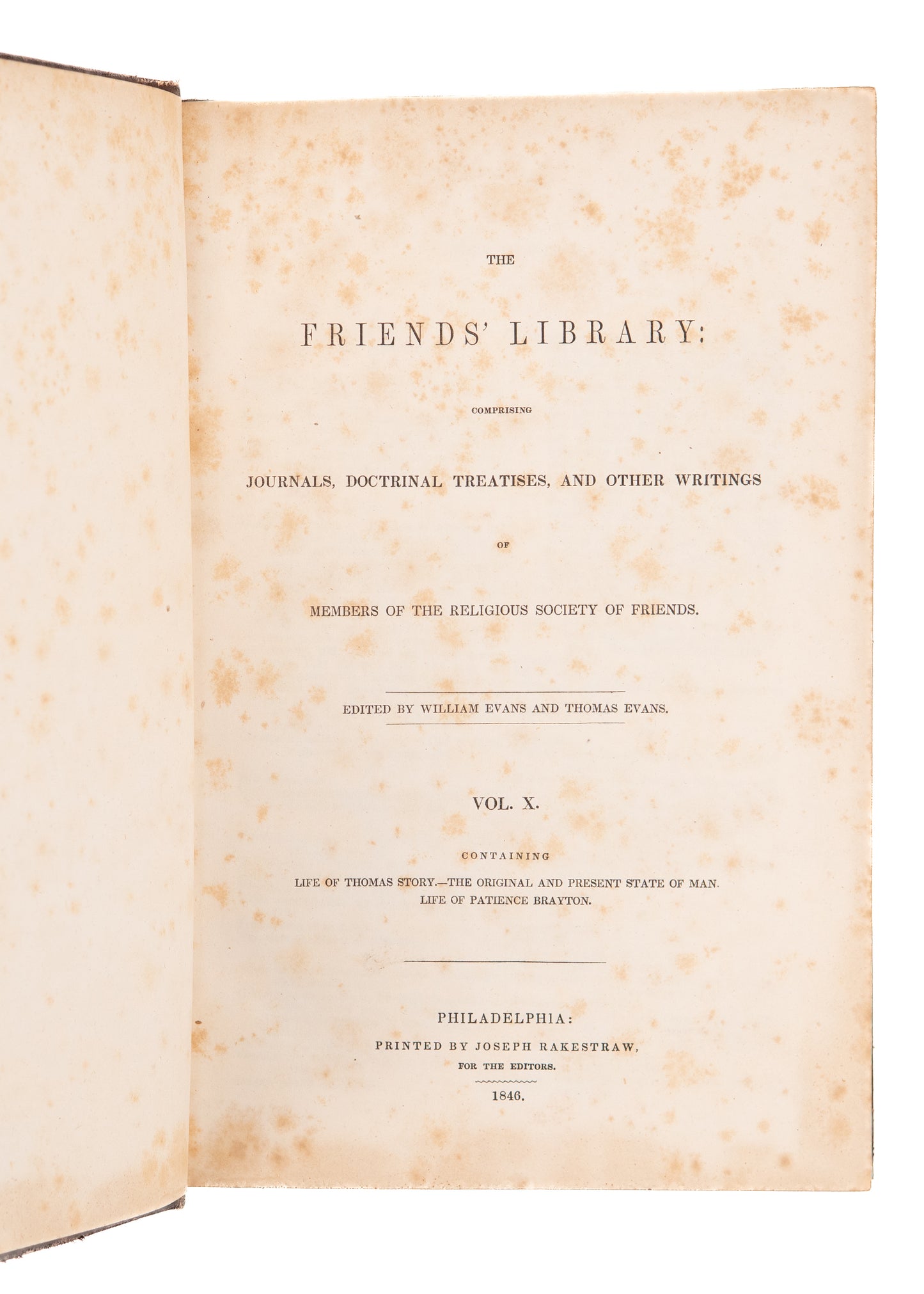 1846 FRIEND'S LIBRARY #10. 17th Century Quaker Memoir of William Penn Friend, Thomas Story.