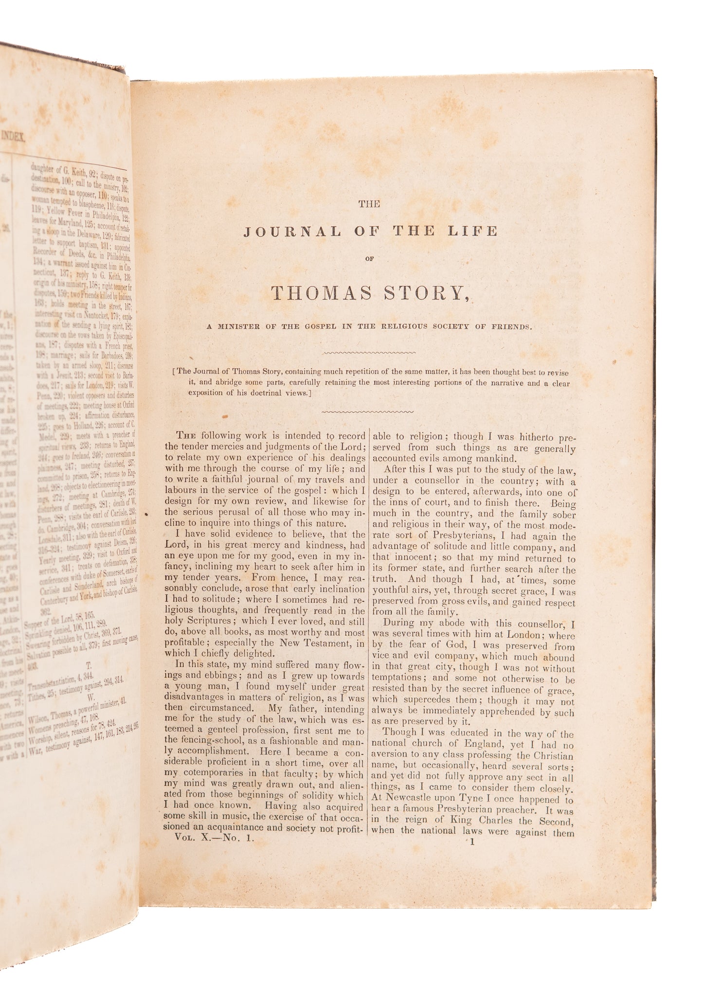 1846 FRIEND'S LIBRARY #10. 17th Century Quaker Memoir of William Penn Friend, Thomas Story.