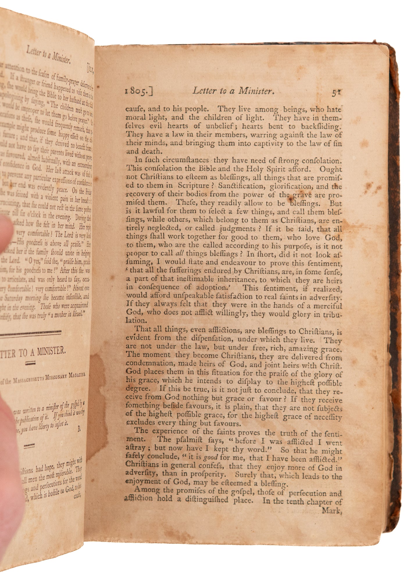 1805 MASSACHUSETTS MISSIONARY MAG. Revivals, Miraculous Dreams, Negro Preachers, &c