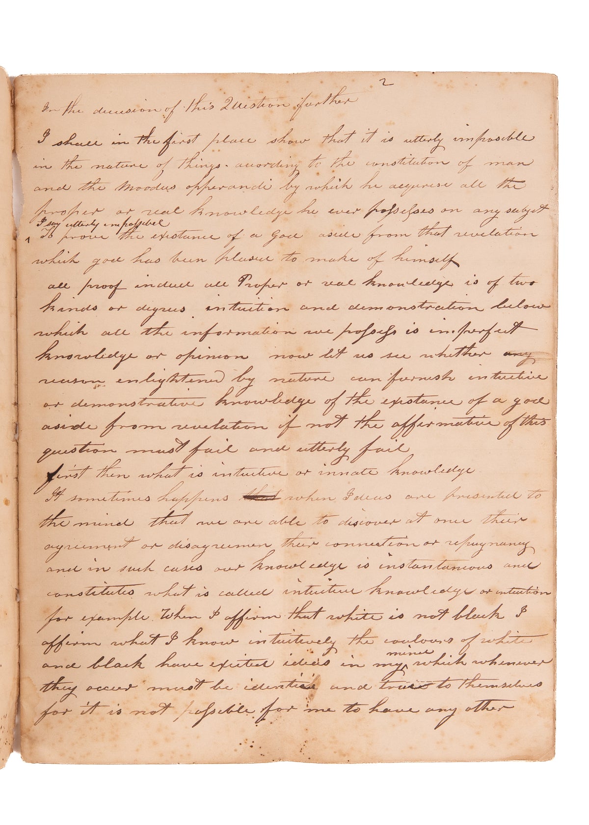 c.1841 BAPTIST APOLOGETICS. 22pp Unpublished MSs Argues Rationalism Useless - Divine Revelation Necessary