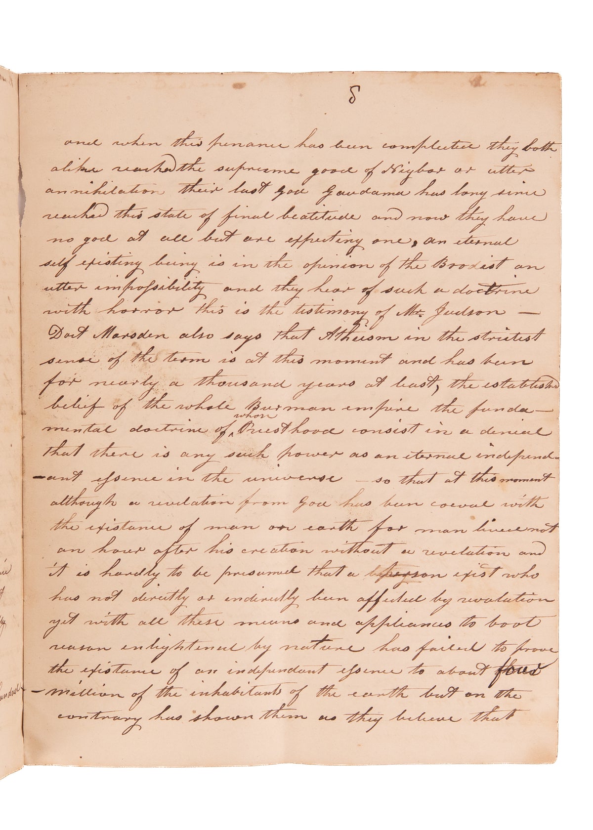 c.1841 BAPTIST APOLOGETICS. 22pp Unpublished MSs Argues Rationalism Useless - Divine Revelation Necessary