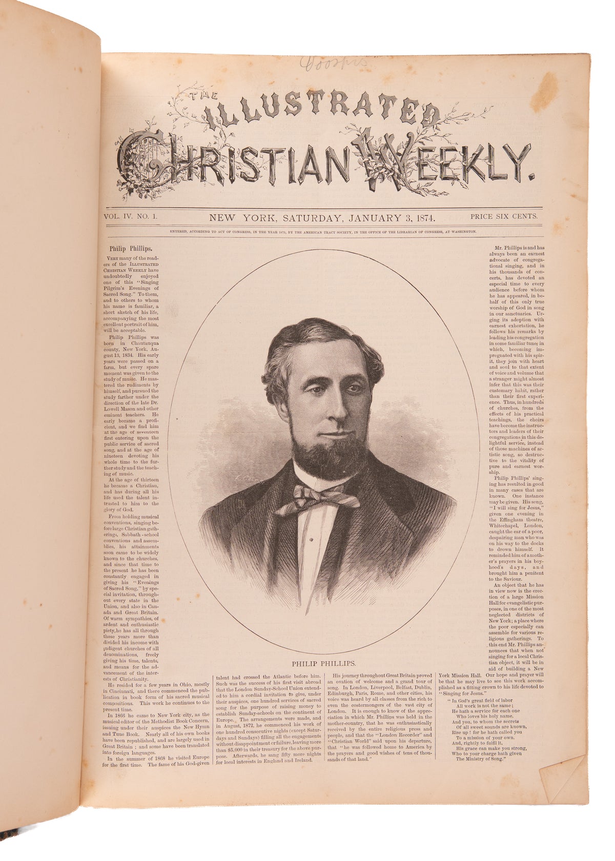1874 ILLUSTRATED CHRISTIAN WEEKLY. Revival in Scotland, Mormonism, Freedmen, Women's Rights, &c