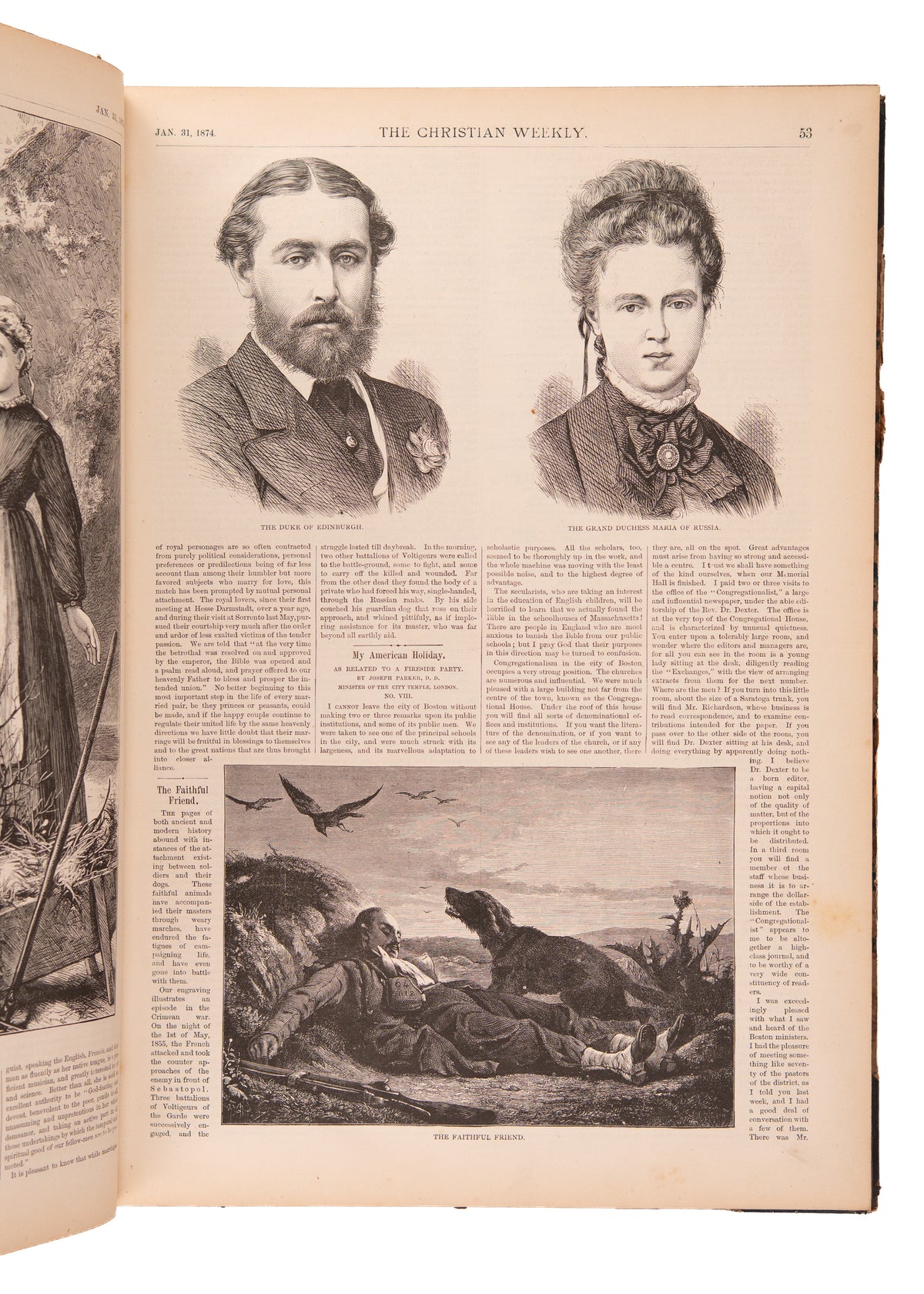 1874 ILLUSTRATED CHRISTIAN WEEKLY. Revival in Scotland, Mormonism, Freedmen, Women's Rights, &c
