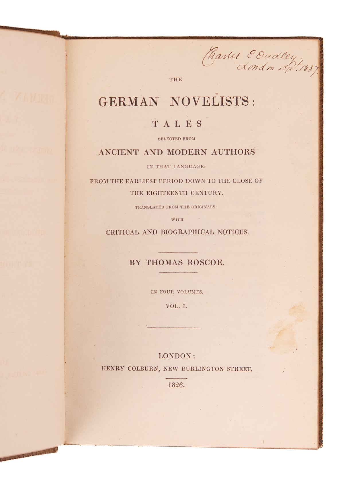 1826 GERMAN NOVELISTS. Edgar Allan Poe Inspiration Dark German Fantasy & Horror Novels