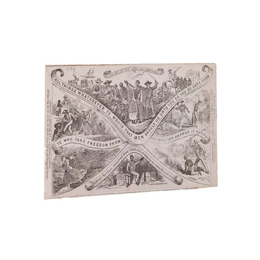 1853 / 1890 UNCLE TOM's CABIN. Deraedemaker Print of Valentine's Anti-Slavery Mail Cover.
