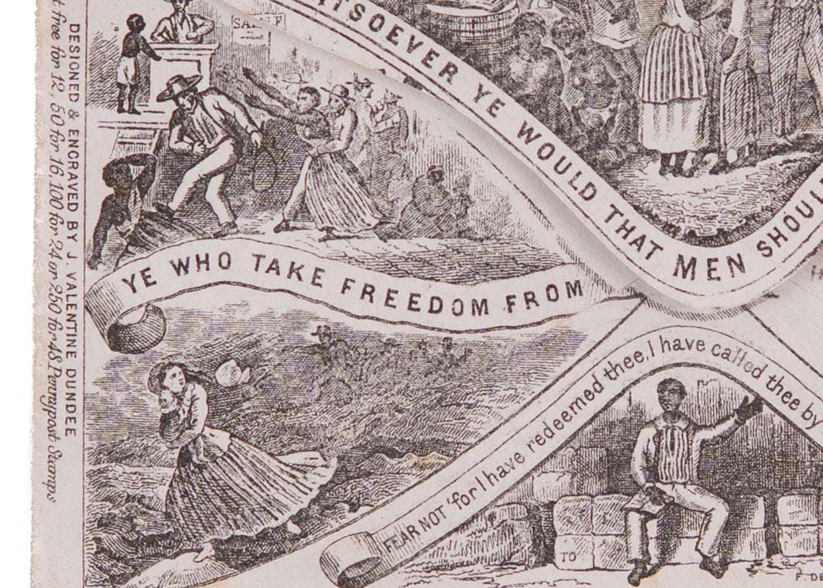 1853 / 1890 UNCLE TOM's CABIN. Deraedemaker Print of Valentine's Anti-Slavery Mail Cover.