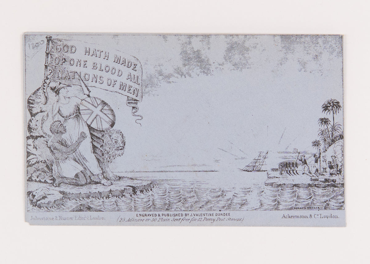 1851/1890 ANTI-SLAVERY. Early Deraedemaeker Print of Rare Abolitionist Cover.