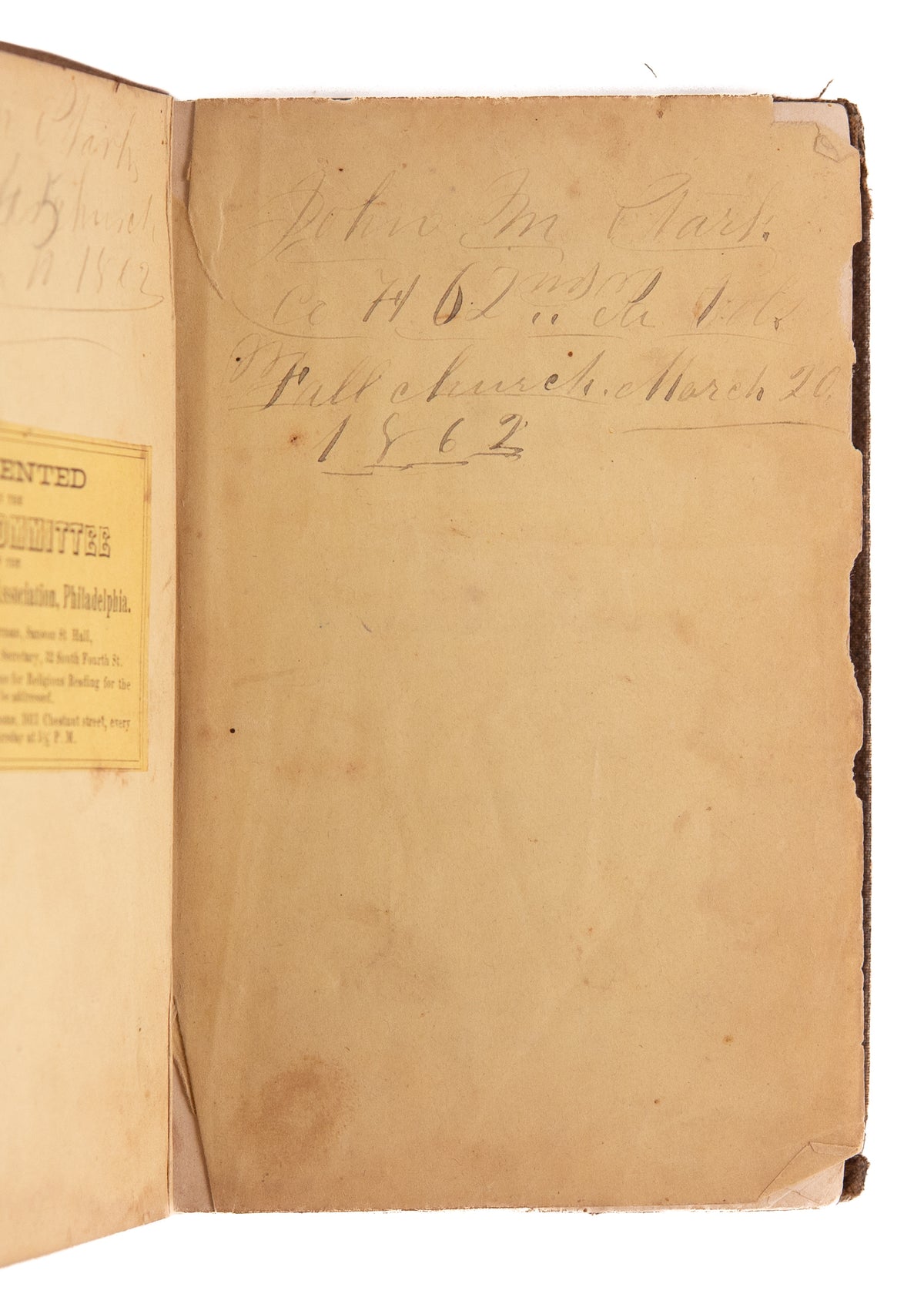 1862 ARMY COMMITTEE OF THE YMCA. Remarkable Escapes from Peril. Civil War Presentation.