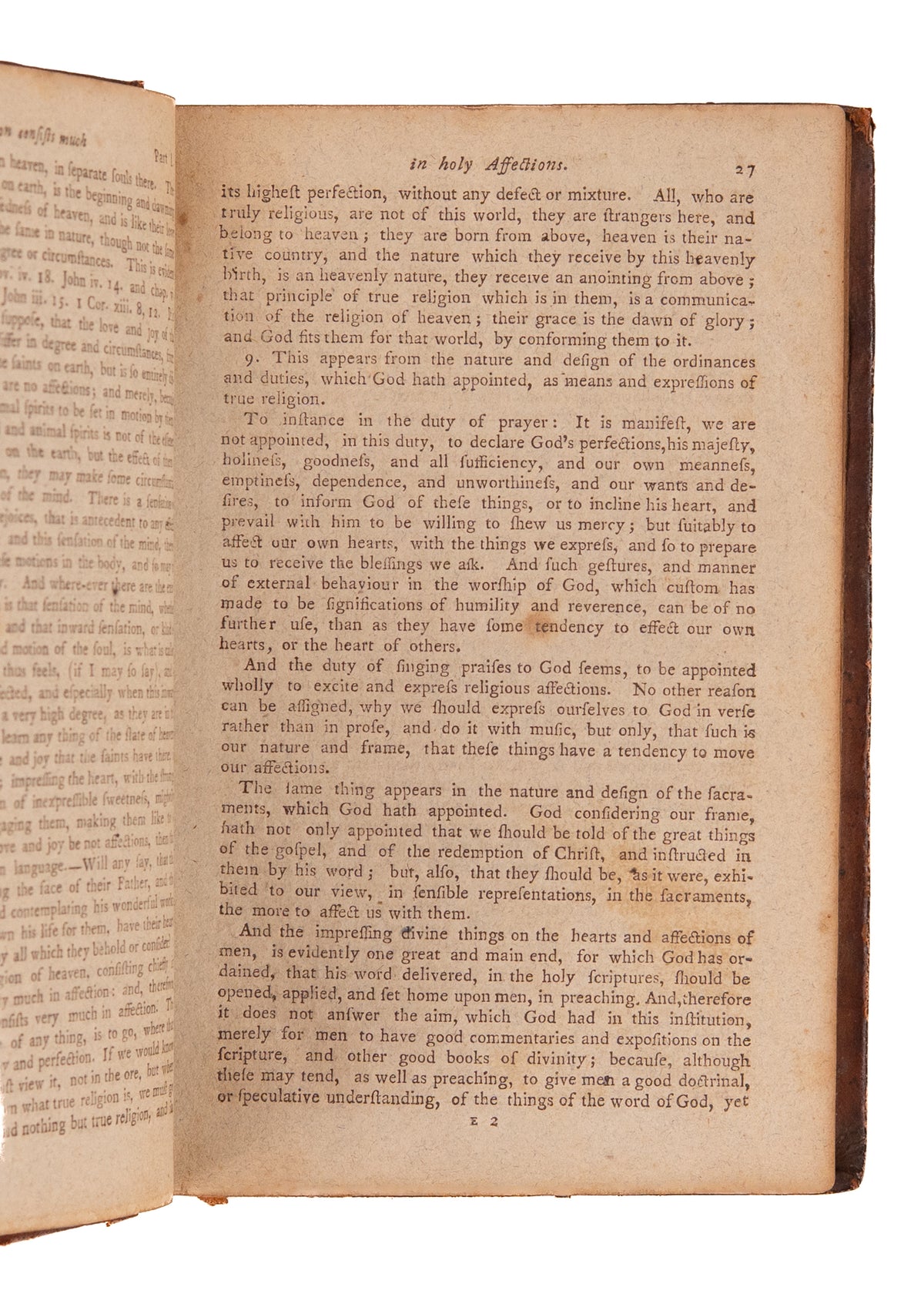 1794 JONATHAN EDWARDS. Treatise on Religious Affections. Early American Lottery Prize.