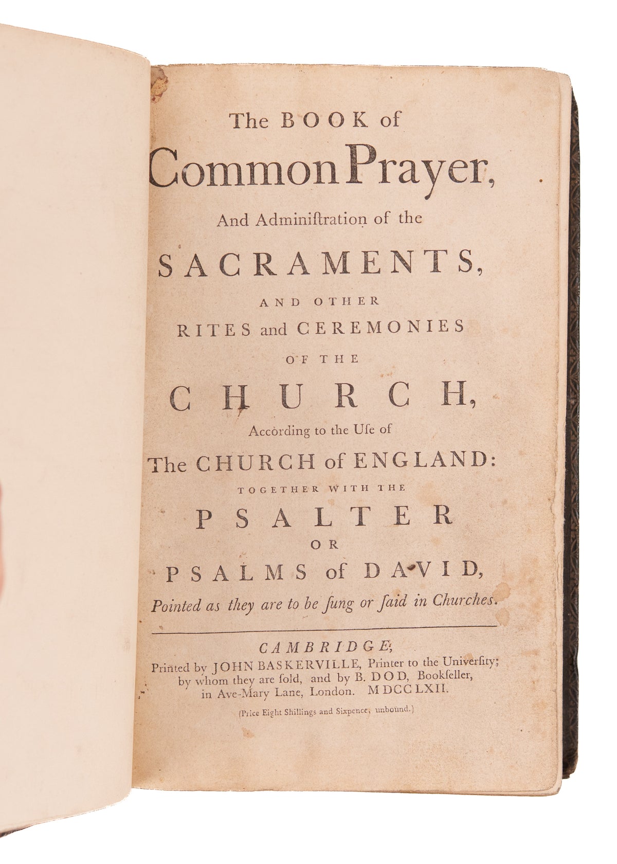 1762 COMMON PRAYER. A Highly Collectible Typographical Masterpiece by John Baskerville