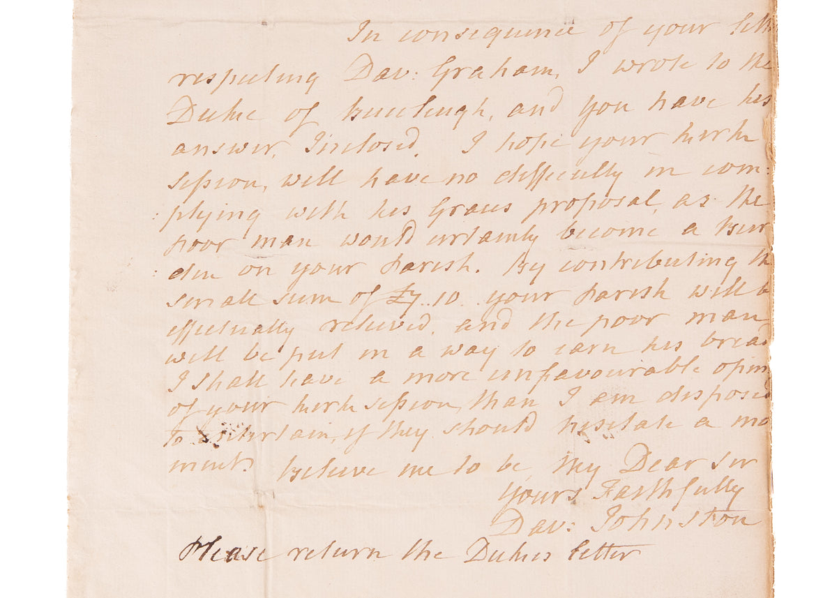 1801 DAVID JOHNSTON. Scottish Minister Assists the Poor in His Parish - Founded Asylum for the Blind.