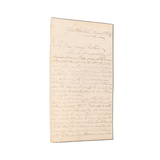 1849 RALPH WARDLAW. Prominent Divine to Speak in Scotland - Wants a Comfy Bed for He and His Wife.