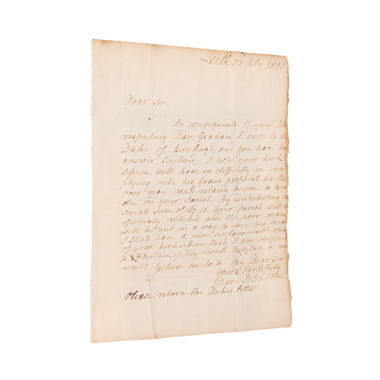 1801 DAVID JOHNSTON. Scottish Minister Assists the Poor in His Parish - Founded Asylum for the Blind.