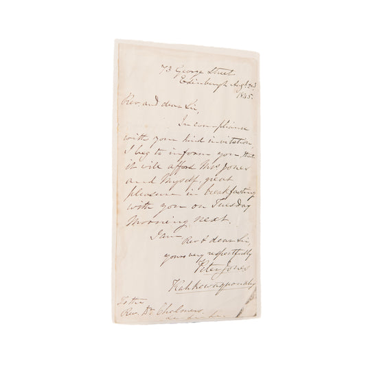 1845 PETER JONES - KAHKEWAQUONABY. Rare Ojibwe Missionary Meeting with Thomas Chalmers for Support