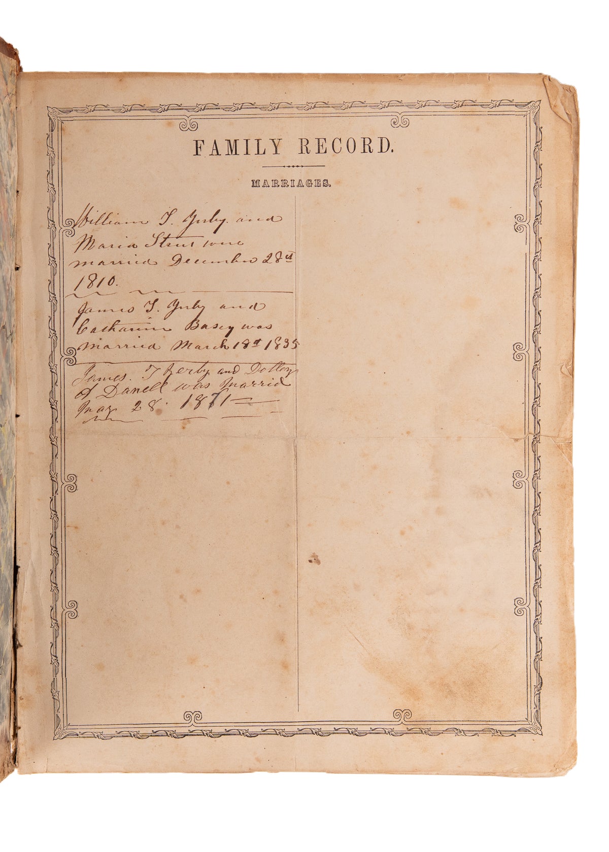1848 VIRGINIA PLANTATION BIBLE. With Records of Enslaved Persons' Births Up through Emancipation Proclamation