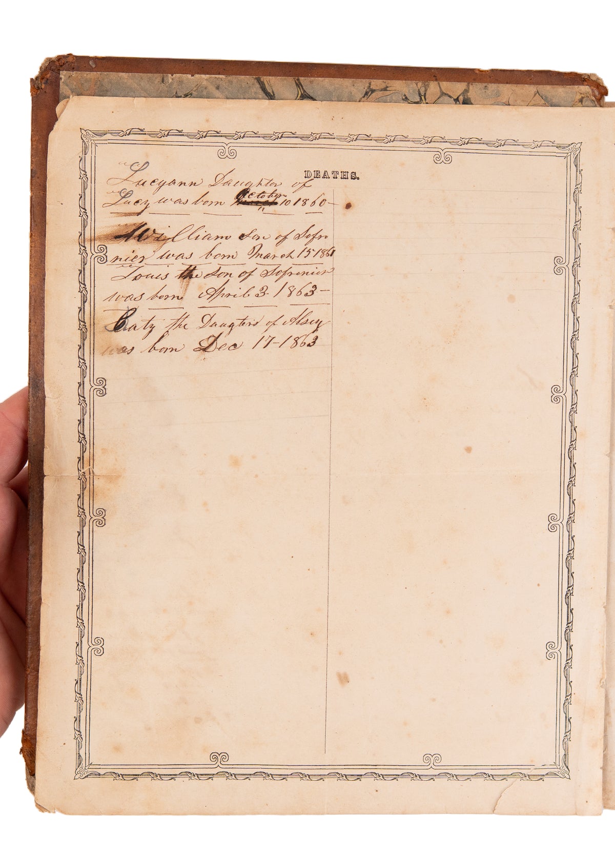 1848 VIRGINIA PLANTATION BIBLE. With Records of Enslaved Persons' Births Up through Emancipation Proclamation