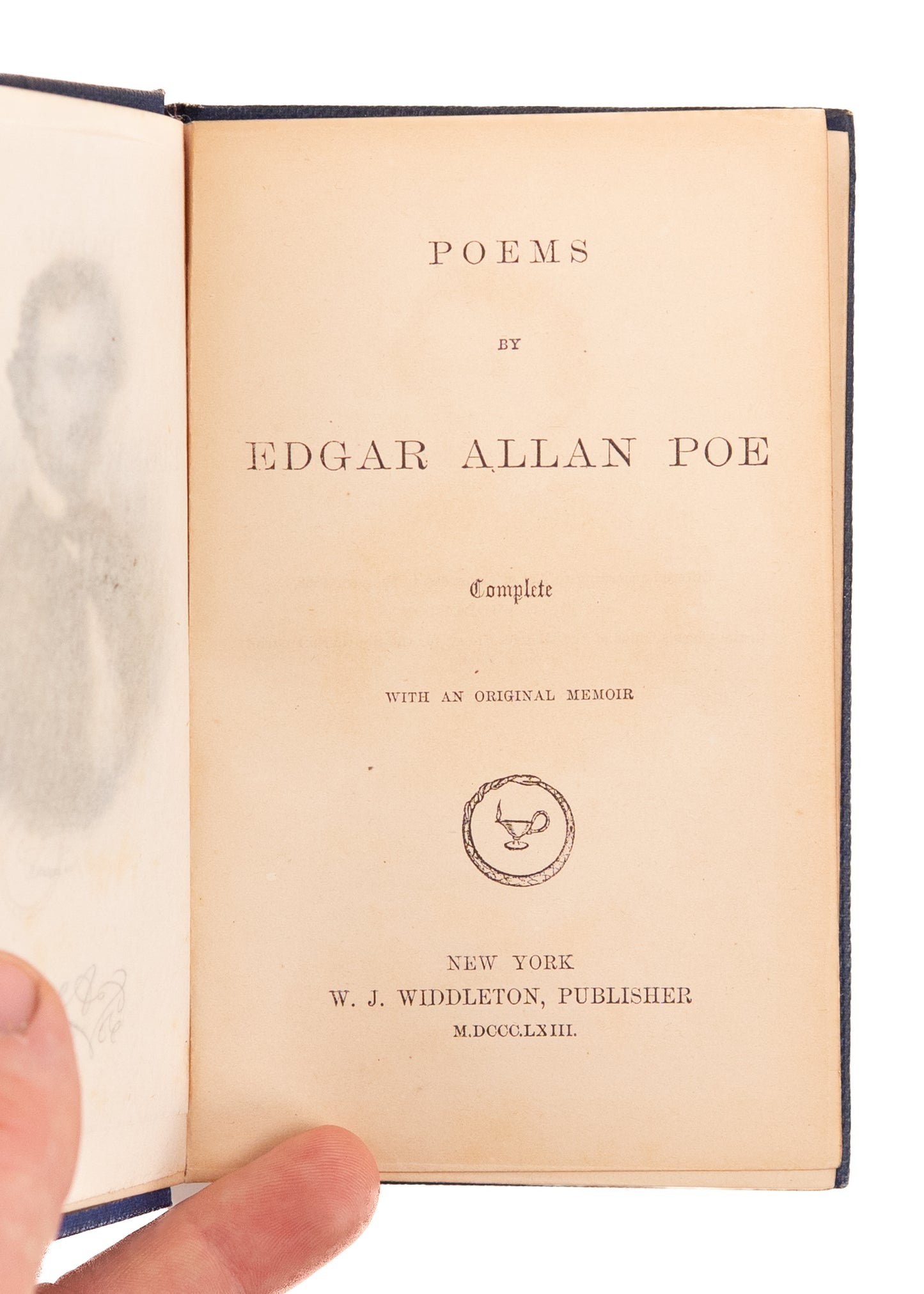 1863 EDGAR ALLEN POE. Poems & Original Memoir by Edgar Allen Poe. First Widdleton Edition.